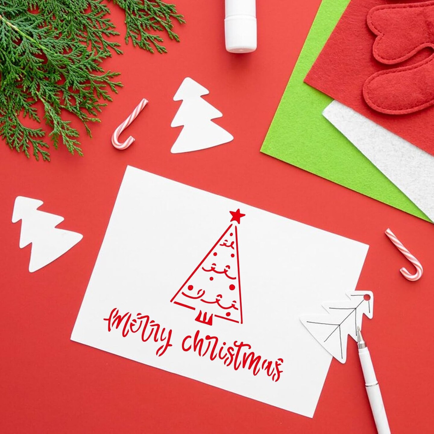 12 Pcs Christmas Tree Stencils for Painting(Holiday)6&#x22;L x 5&#x22;W