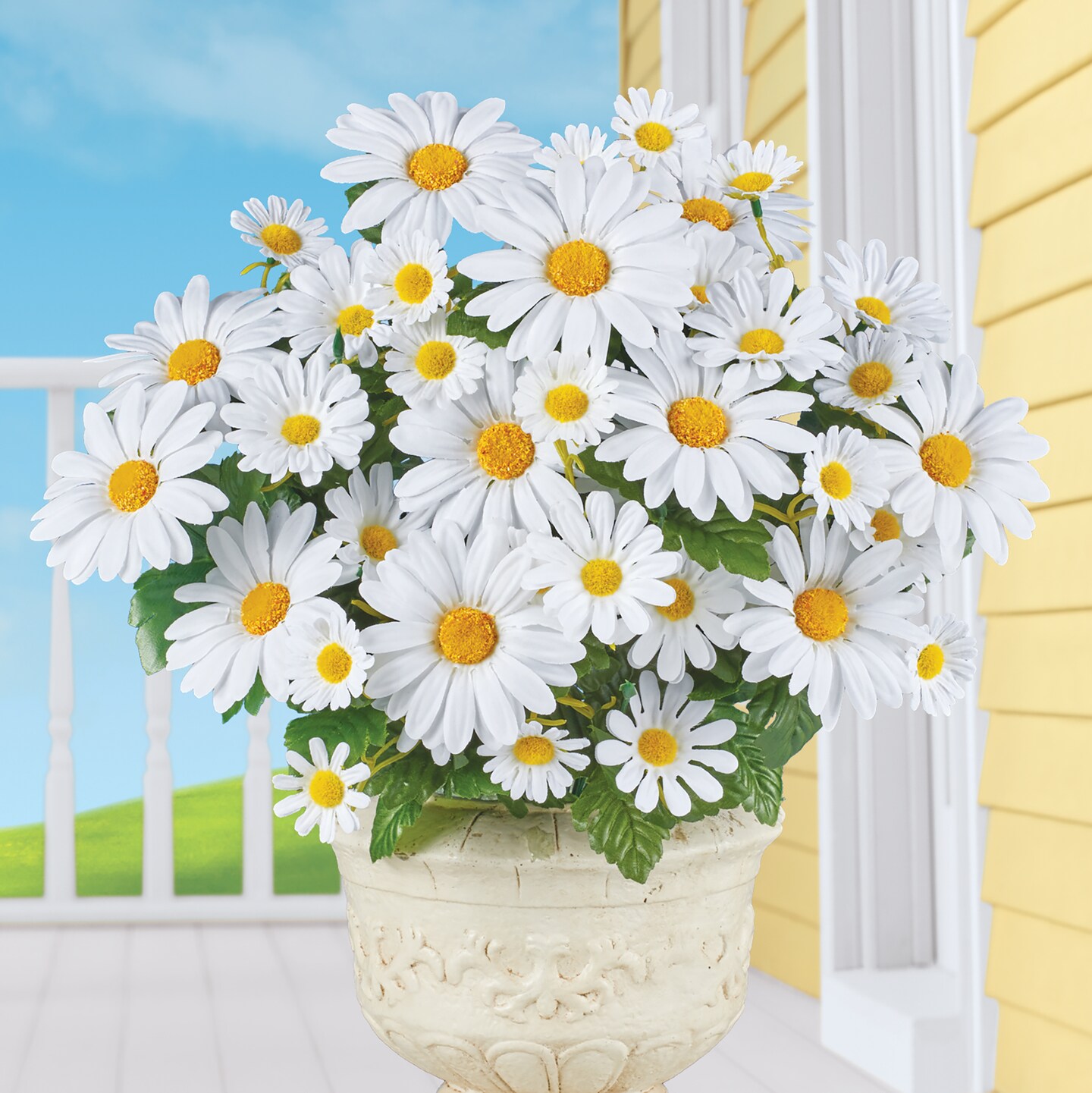 Collections Etc Artificial Chamomile Daisy Bushes - Set of 3