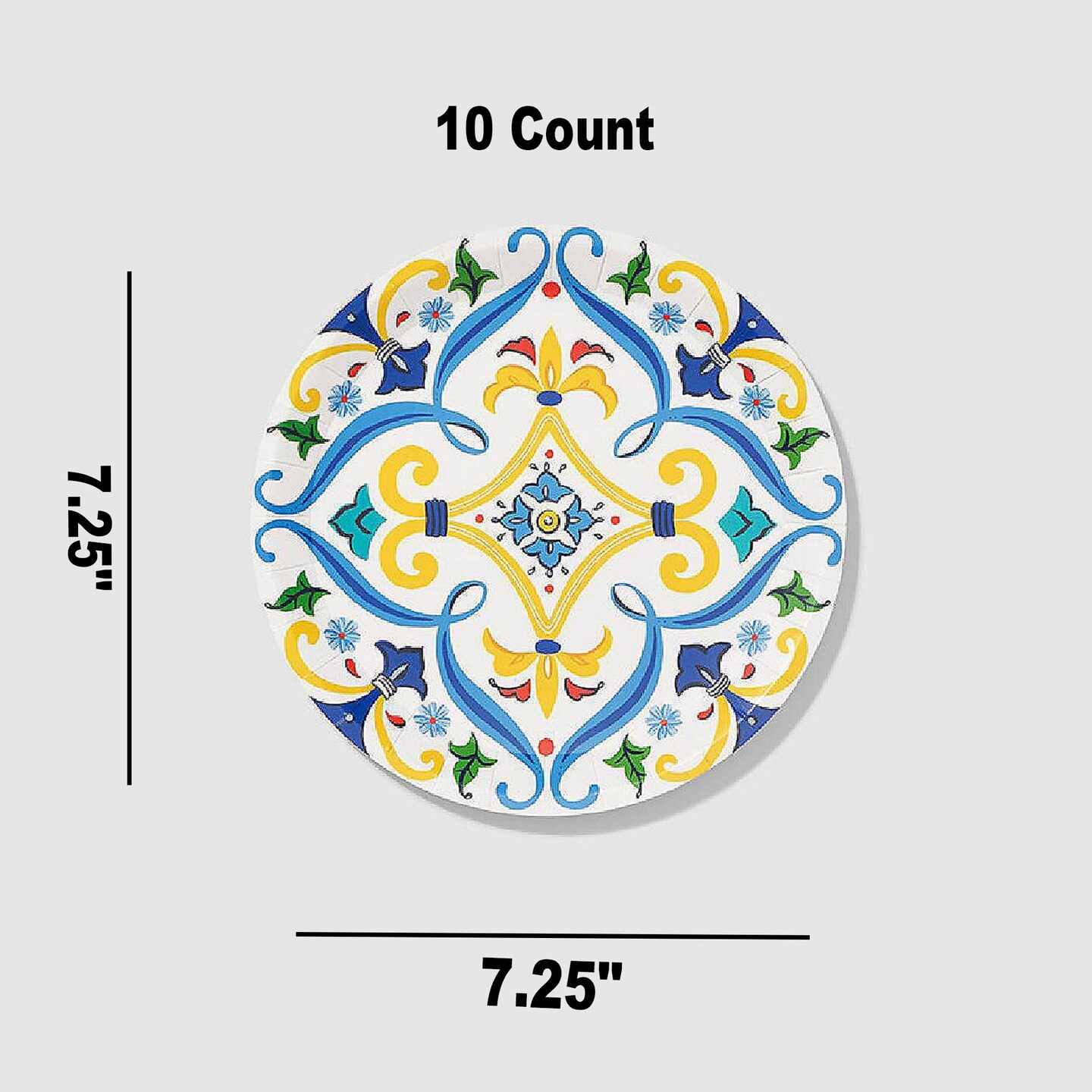 10 Count La Dolce Vita Small Paper Plates 7.25 Inch Elegant Dessert Plates for Parties