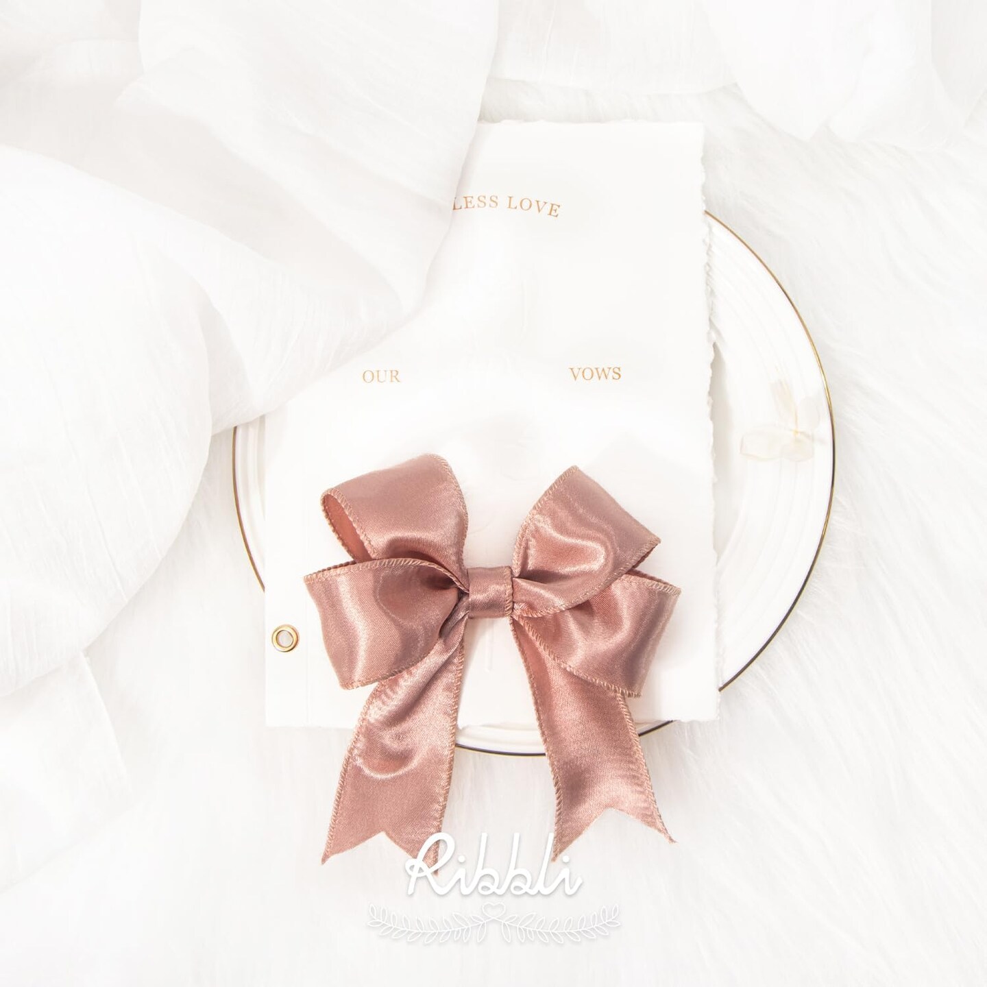 Rose Gold Satin Wired Ribbon 1.5 Inch (Rose Gold) 720"L x 1.5"W