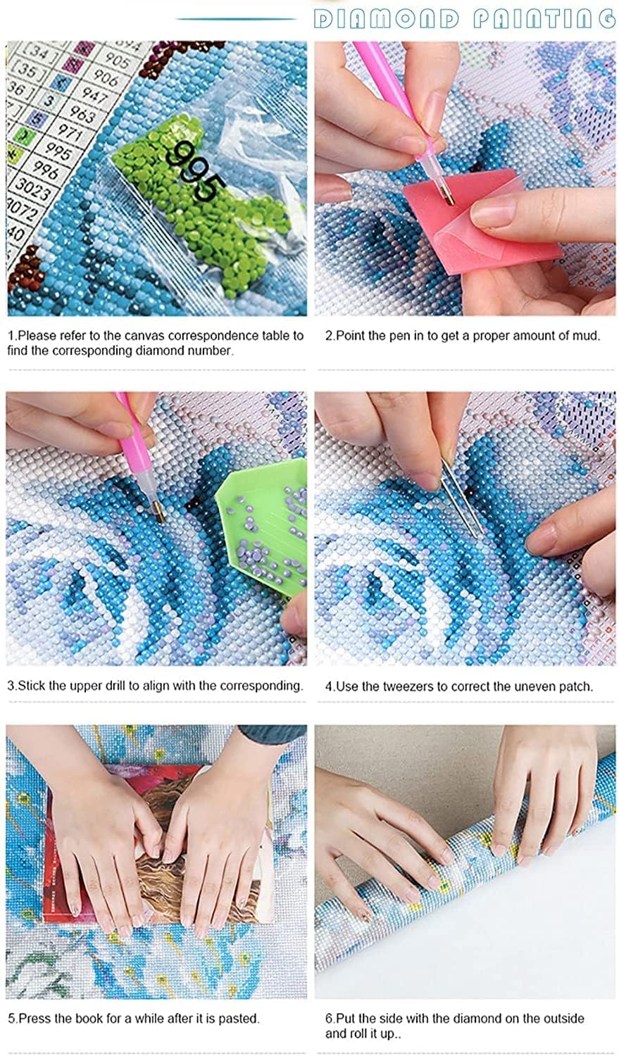 Colorful Flower 5D DIY Diamond Art Kits Full Drill Diamond Dots for Gift Wall Decor and Relaxation Gem Arts 12x16 inch