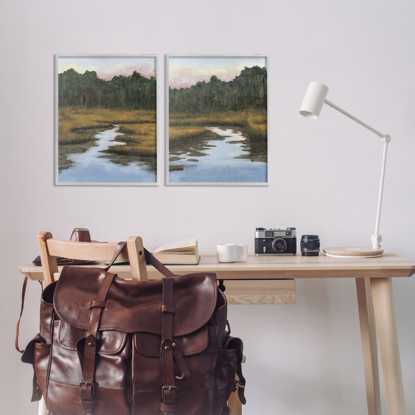 Stupell Industries Natural Creek in Countryside 2pc Framed Giclee Wall Art Set Design by Michael Willett