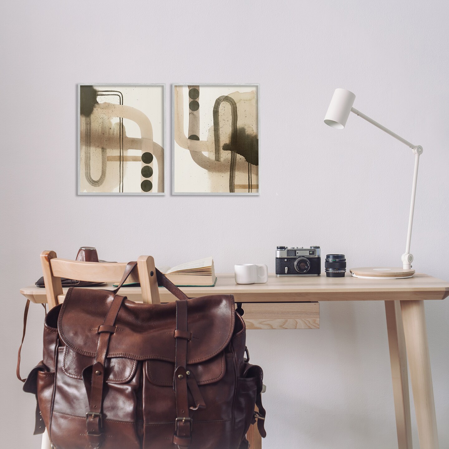 Stupell Industries Midcentury Curved Arches 2pc Framed Giclee Wall Art Set Design by Grace Popp