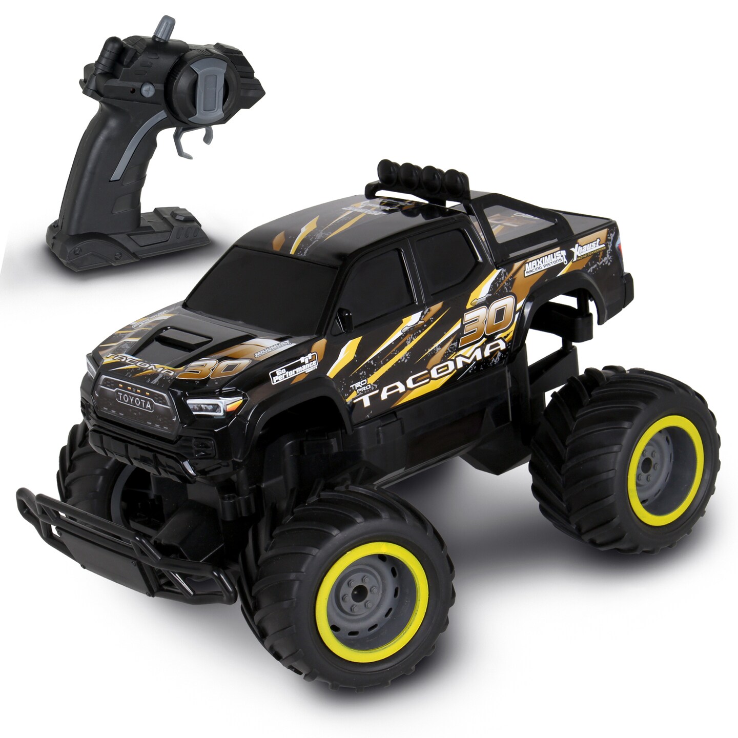 Mean Machines: RTR RC - Toyota Tacoma - Orange-Black - 2.4 Ghz High Performance, Donuts &#x26; Wheelies, Turbo Boost, Ready-To-Run Radio Controlled Vehicle