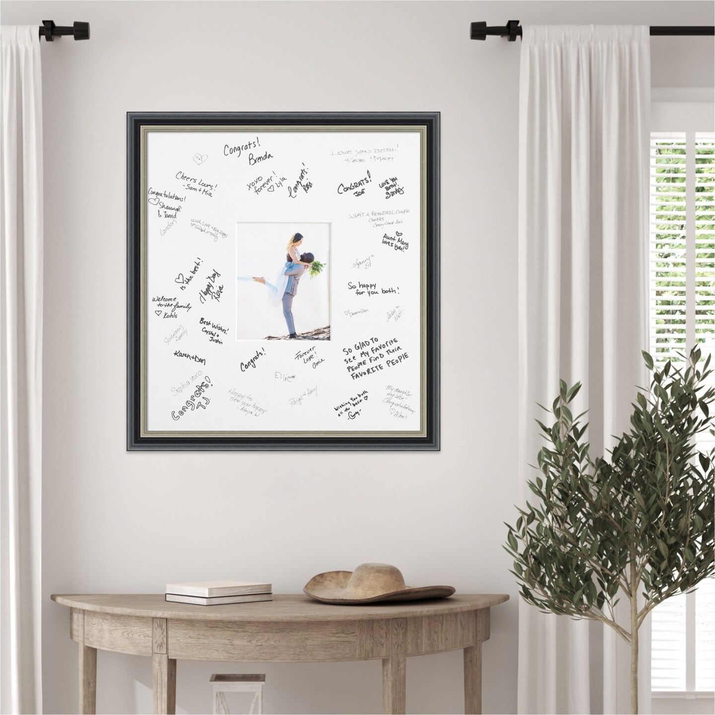 Theo Signature Mat Picture Frame, Photo Frame Wedding Guest Book Alternative, Autograph Picture Mat for Signature Board, Wedding Celebrations Graduations Support Encouragement or Retirement