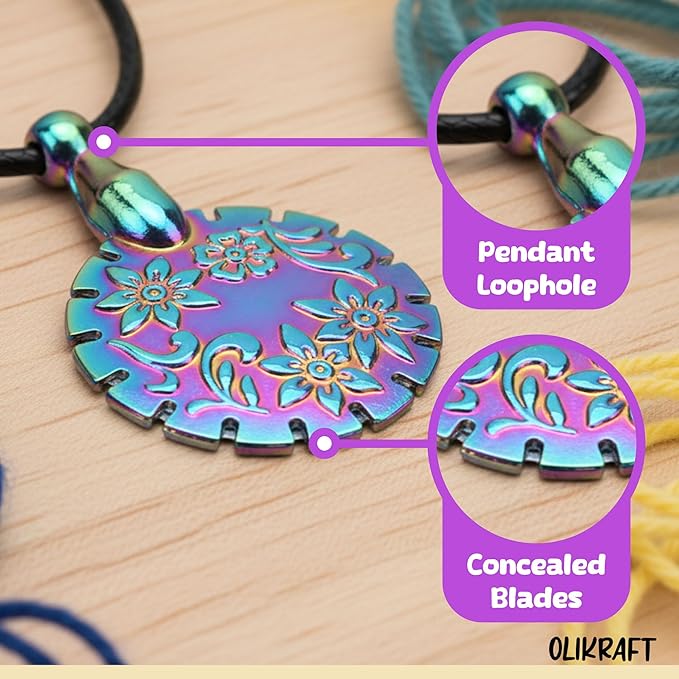 4-Pack Yarn Cutter Pendant Set - Thread Cutter Tool, Ideal for Knitting & Crafting, Easy Grip, Compact Design, Crochet Gifts for Crocheters (Mixed Colors)