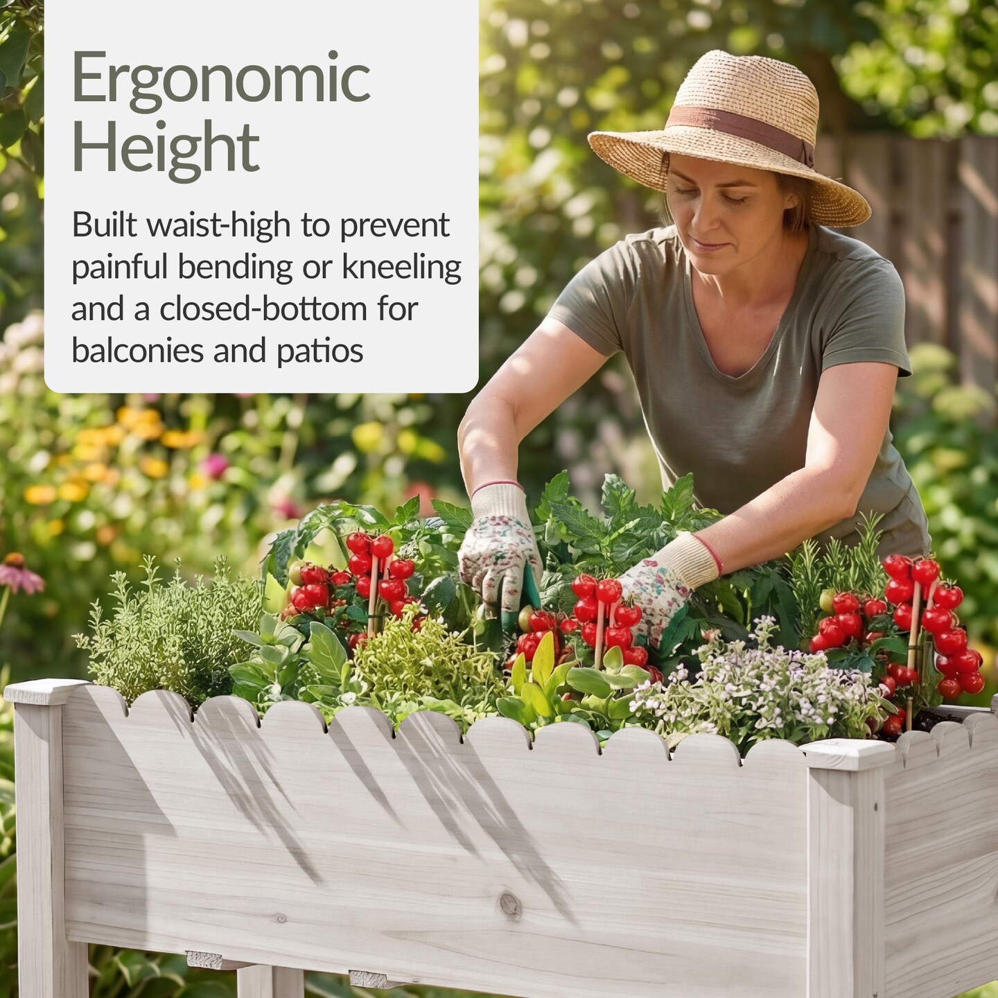 Best Choice Products 48x24x30in Raised Garden Bed, Elevated Wooden Planter for Yard w/ Foot Caps, Liner