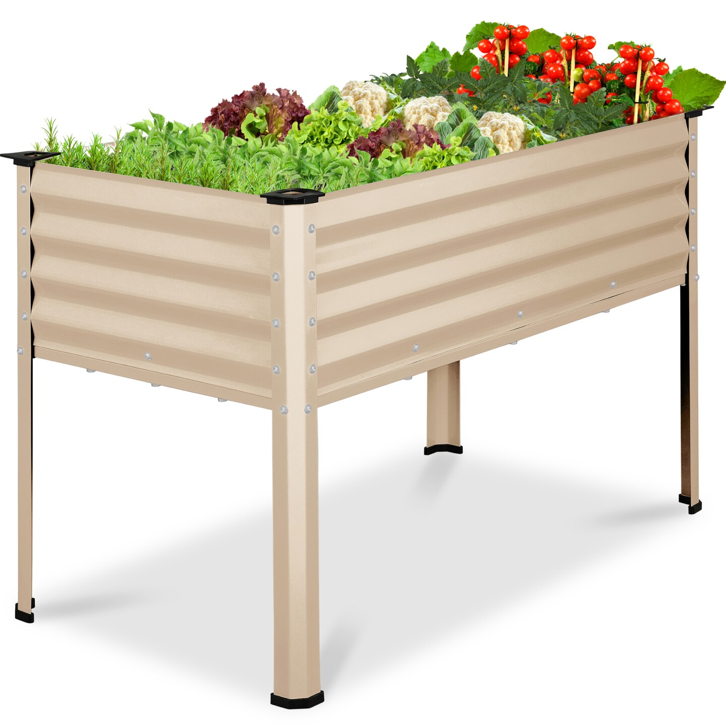 Best Choice Products 48x24x30in Elevated Galvanized Metal Garden Bed w/ Corner Protectors
