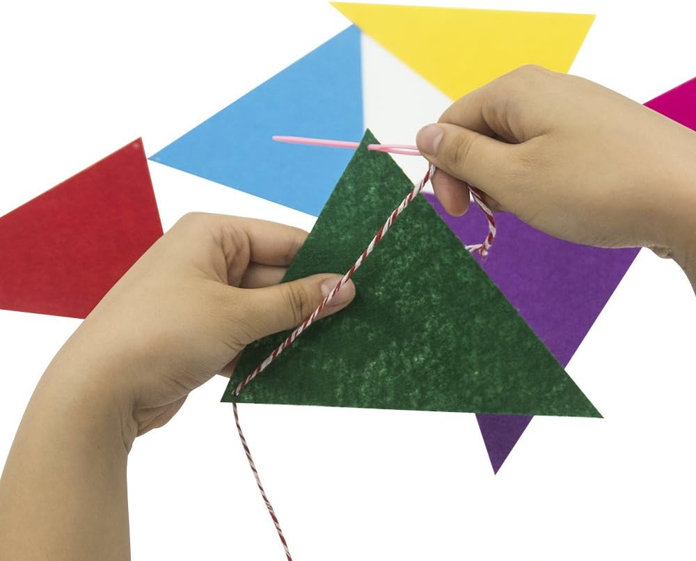 Rainbow Felt Fabric Bunting, 35 Pcs/ 24.6 Feet(3 Pack) Decoration Banners for Birthday Party
