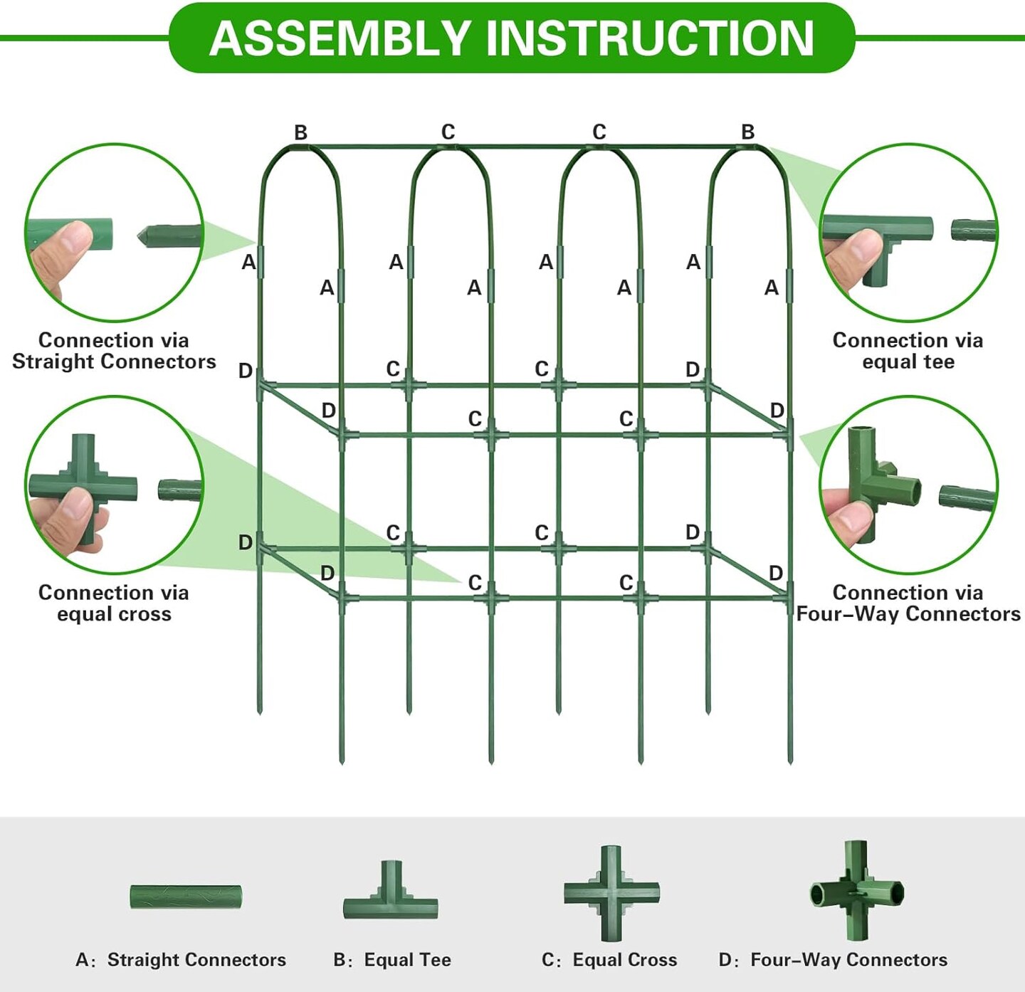 Garden Cucumber Trellis for Raised Bed, 65&#x22;&#xD7;50&#x22;