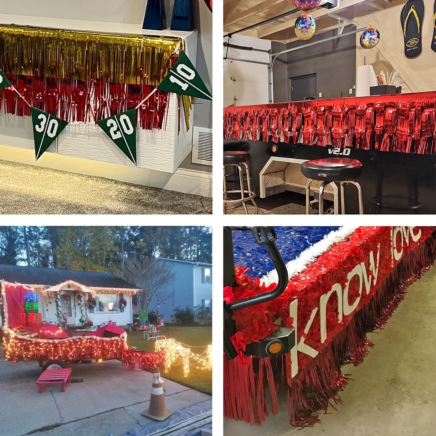 10 Feet by 15 Inch Red Foil Fringe Garland for Party Decorations