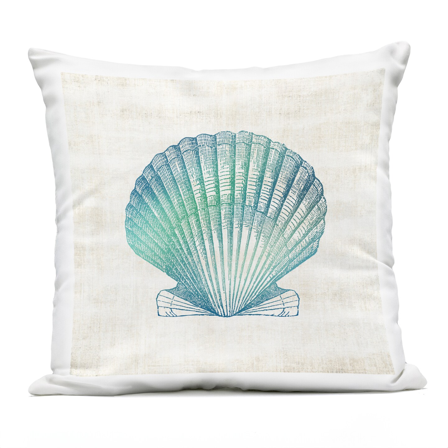 Stupell Industries Gradient Clam Seashell Outdoor Printed Pillow design by Susan Arnot, 18 x 7 x 18