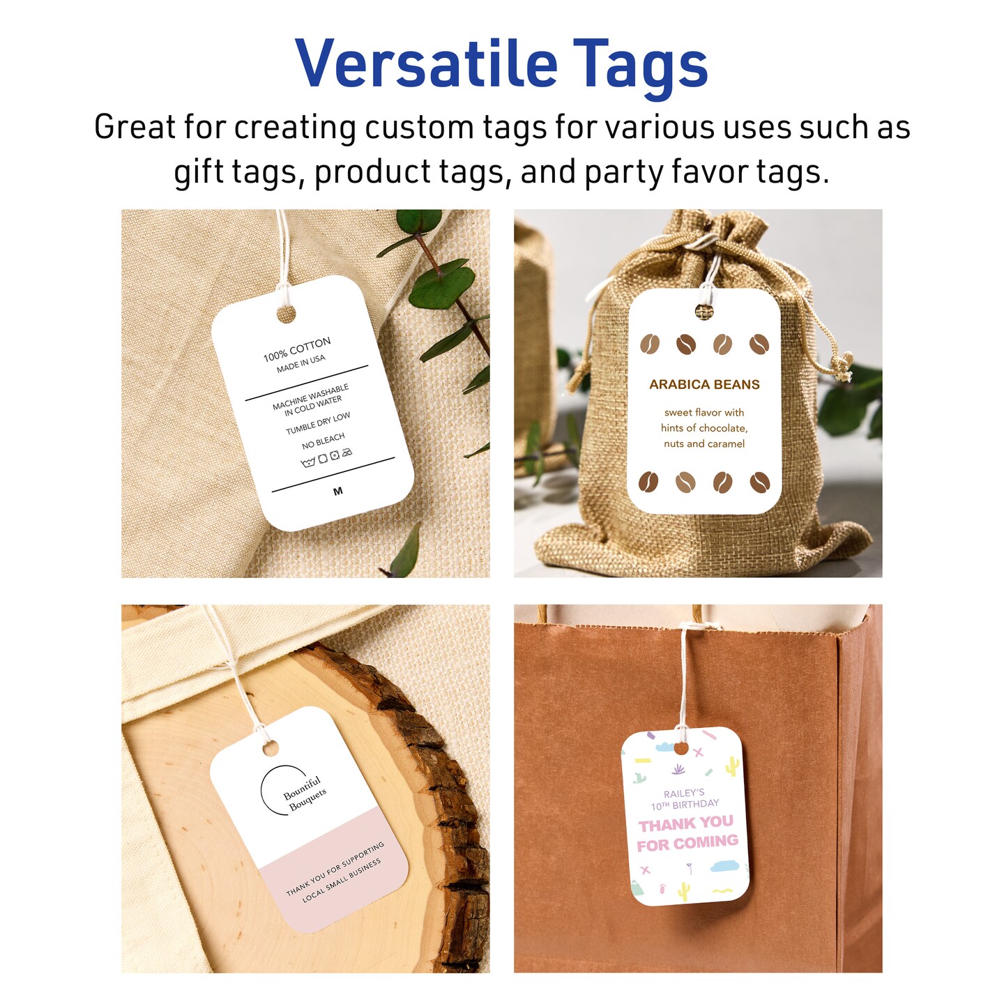 2&#x22; x 3&#x22; Rectangle Rounded Corners, Matte White Printable Tags