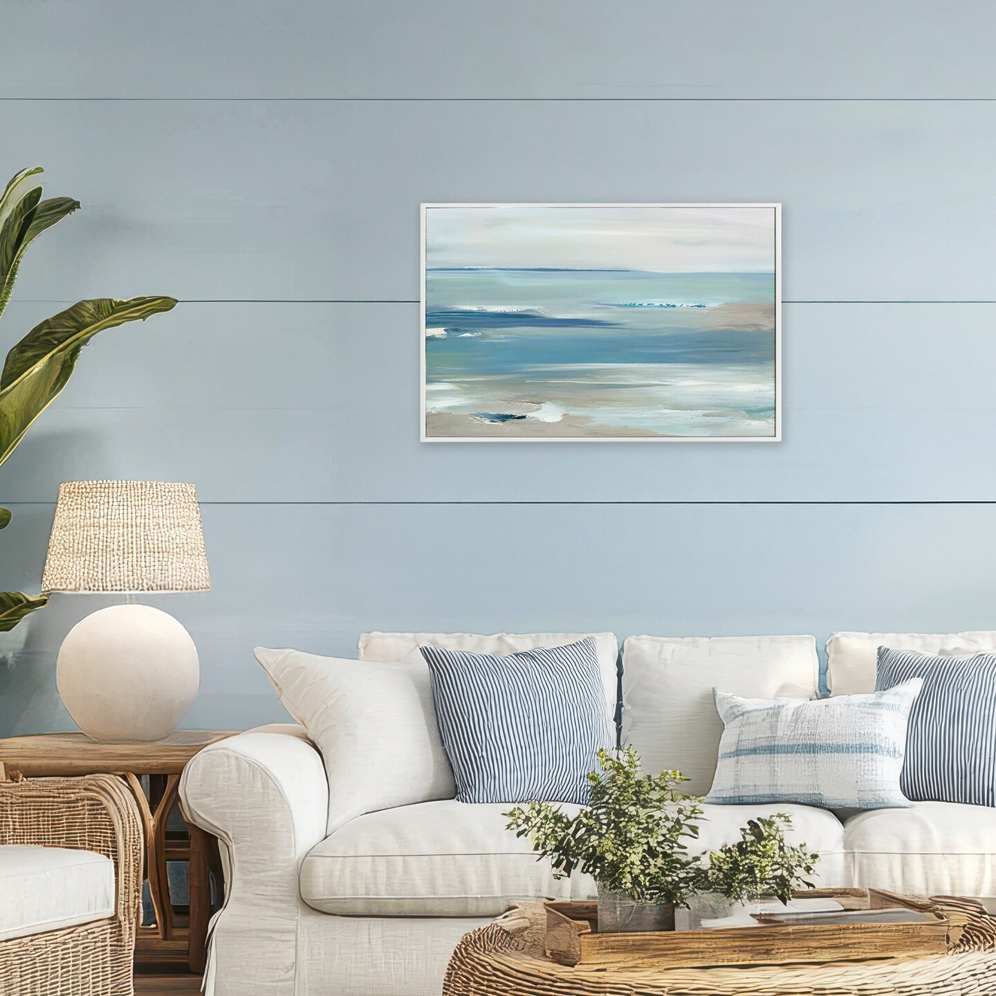 Stupell Industries Oceans Apart Seascape Framed Giclee, design by Lera