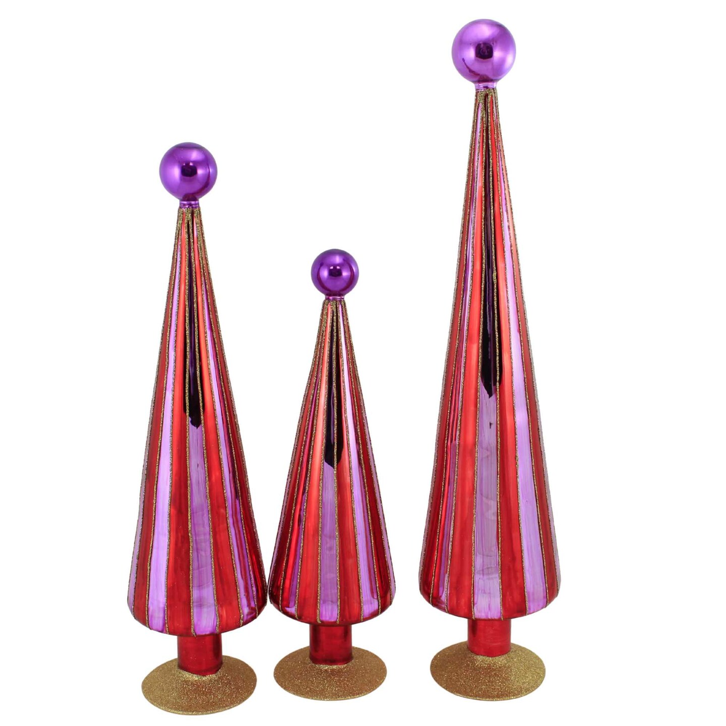 Cody Foster 19.0 Inch Carnival Trees Pink/Purple/Red Christmas Decorative Tree Set , Christmas Decor Modern Christmas