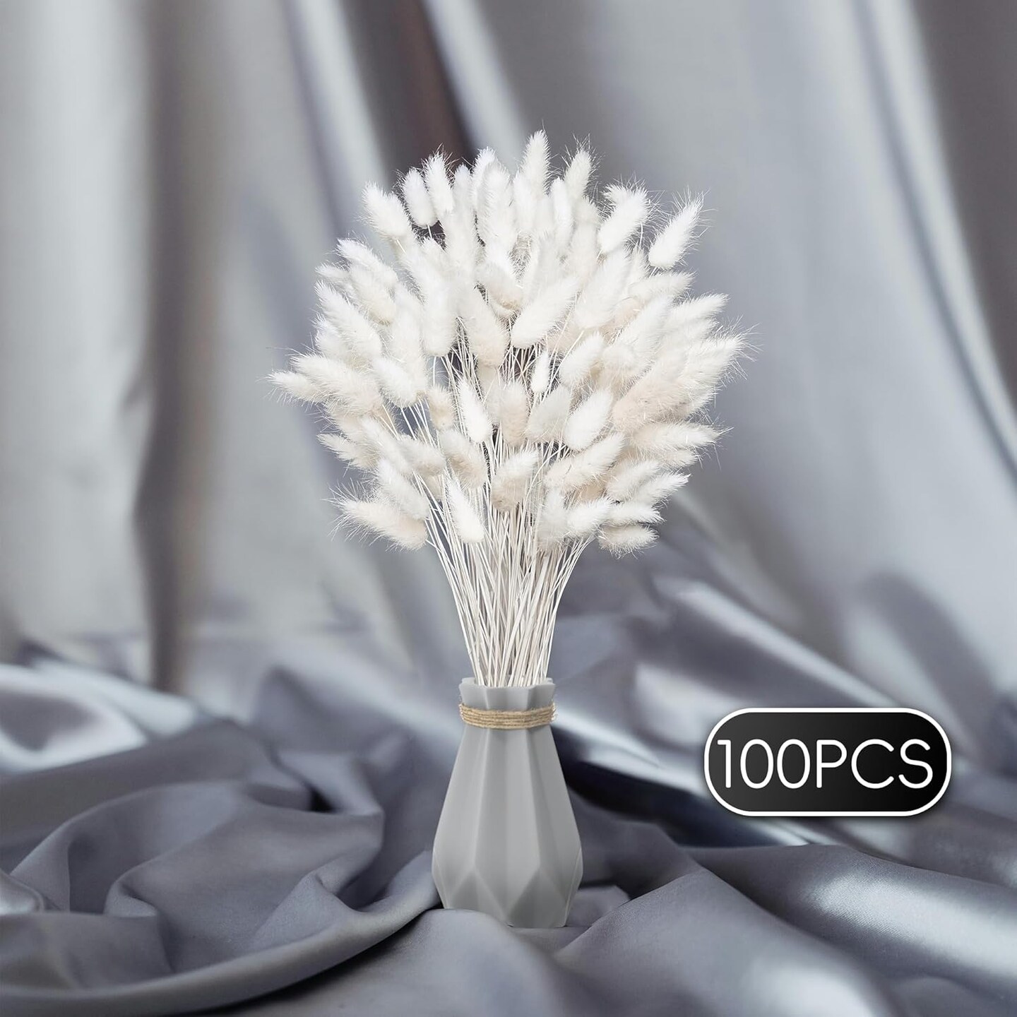 120 PCS White Dried Pampas Grass (&#x9;White )