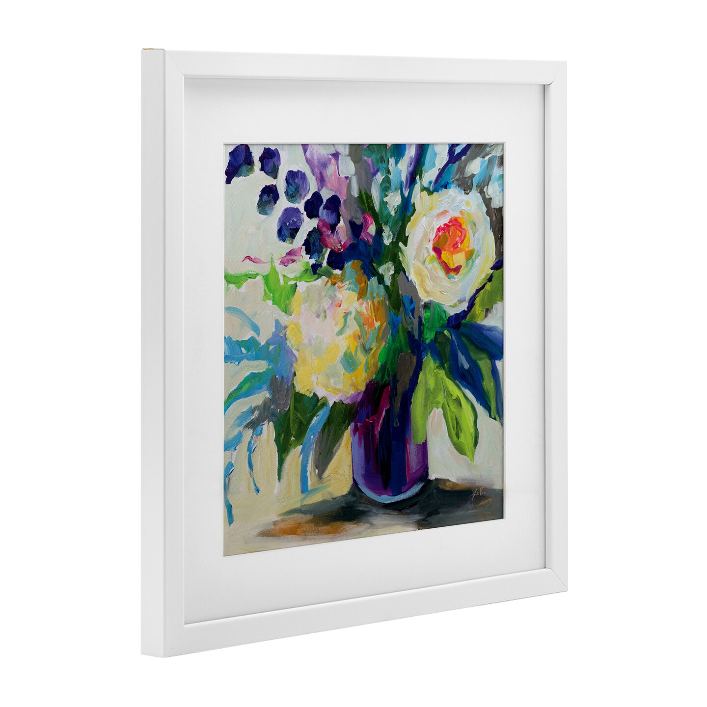 Stupell Industries Amethyst Flower Bouquet Framed Print Under Glass, design by Jeanette Vertentes