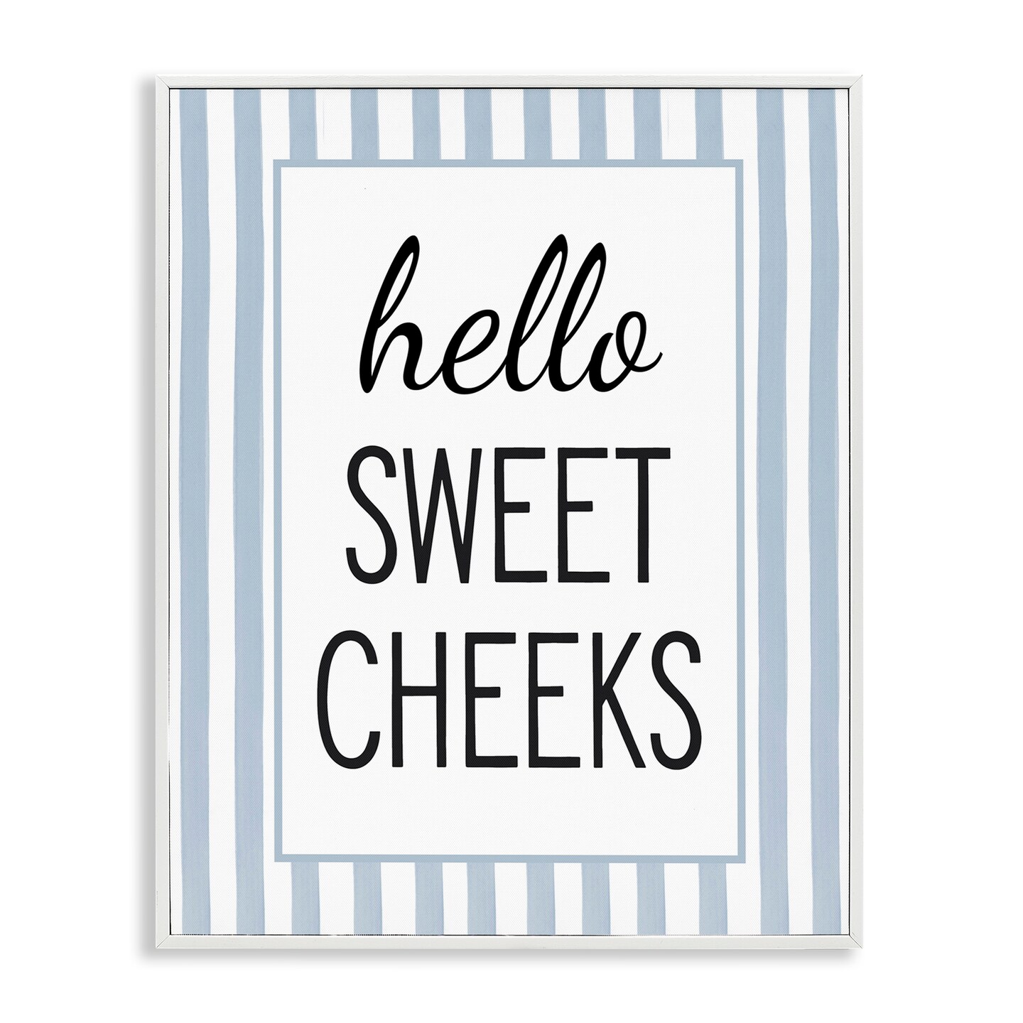 Stupell Industries Hello Sweet Cheeks on Stripes Framed Giclee, design by Lettered and Lined