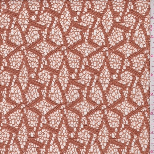 Copper Pinwheel Mesh Lace Fabric By the Yard