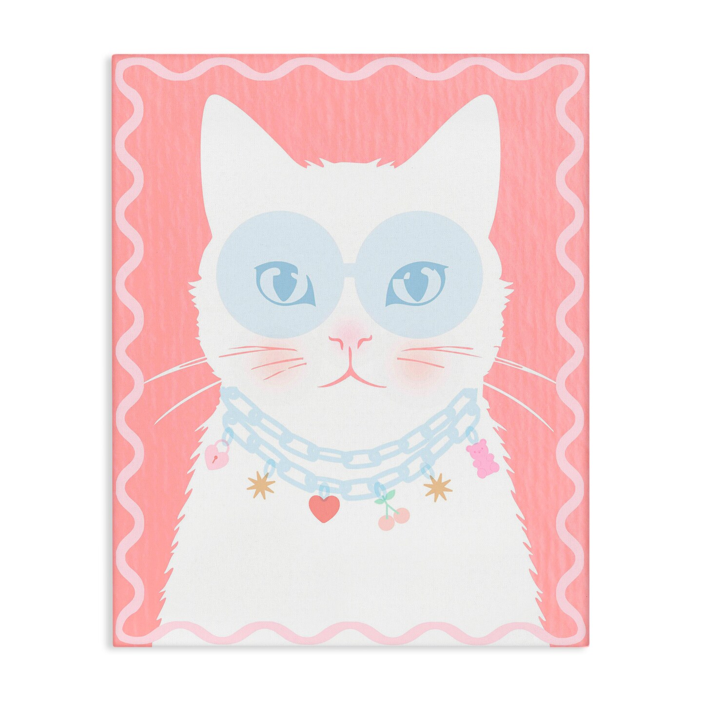 Stupell Industries Pastel Cat with Necklace Canvas, design by Lil' Rue