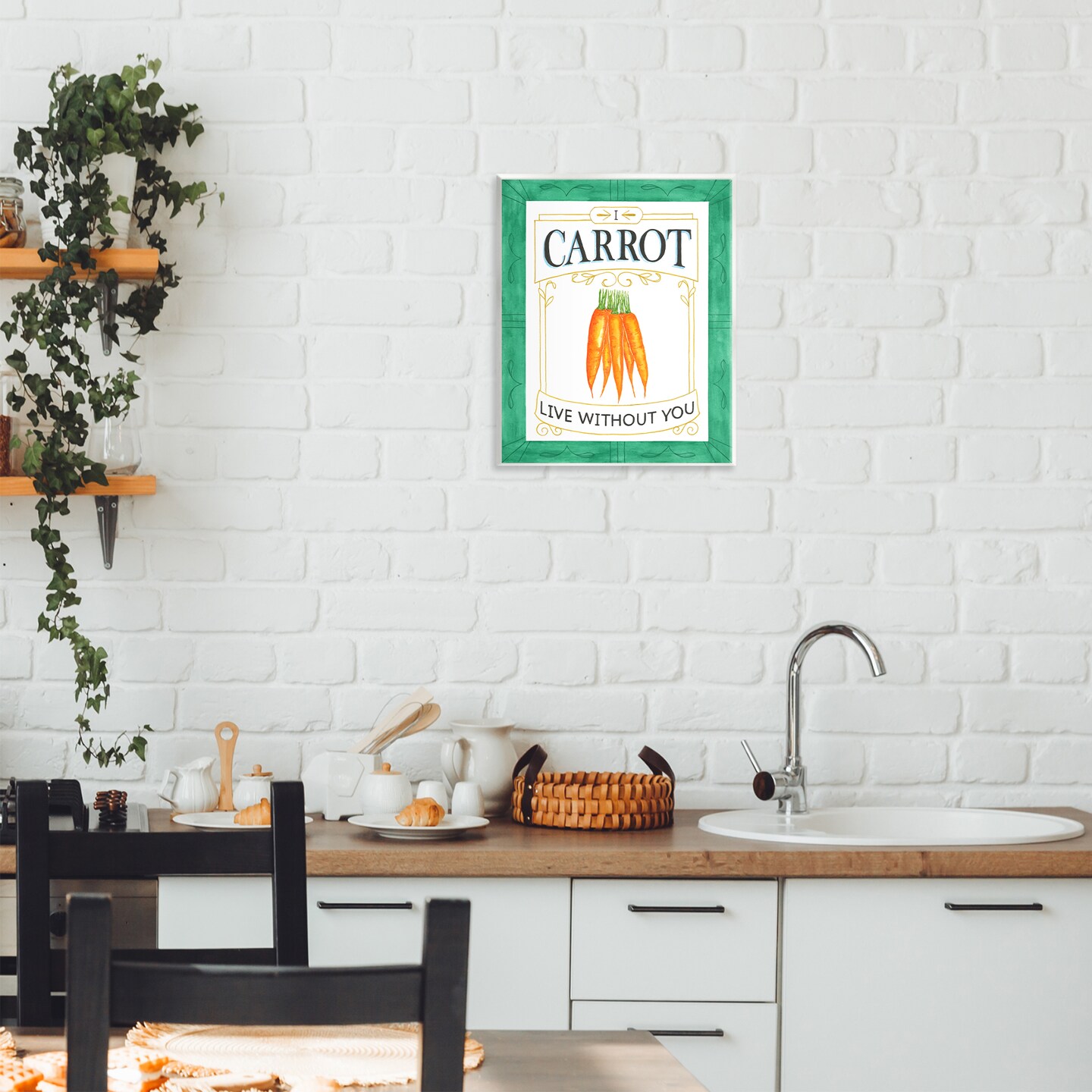 Stupell Industries Carrot Live Without You Pun Wall Plaque, design by Lara Beeston