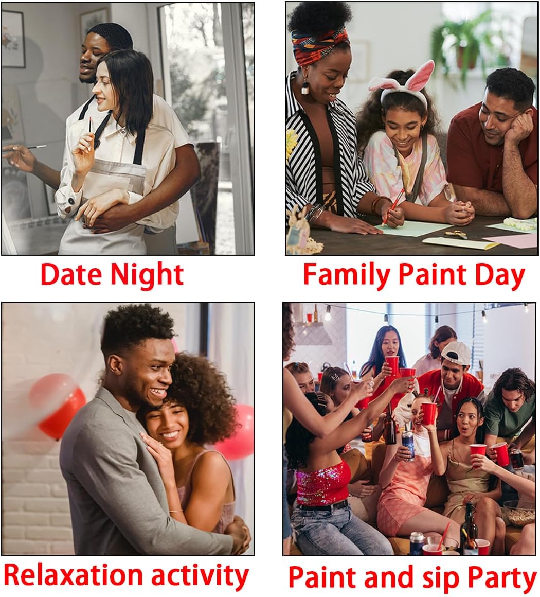 2 Pack Paint and Sip Canvas Painting Kit - 8x10 (Night City)