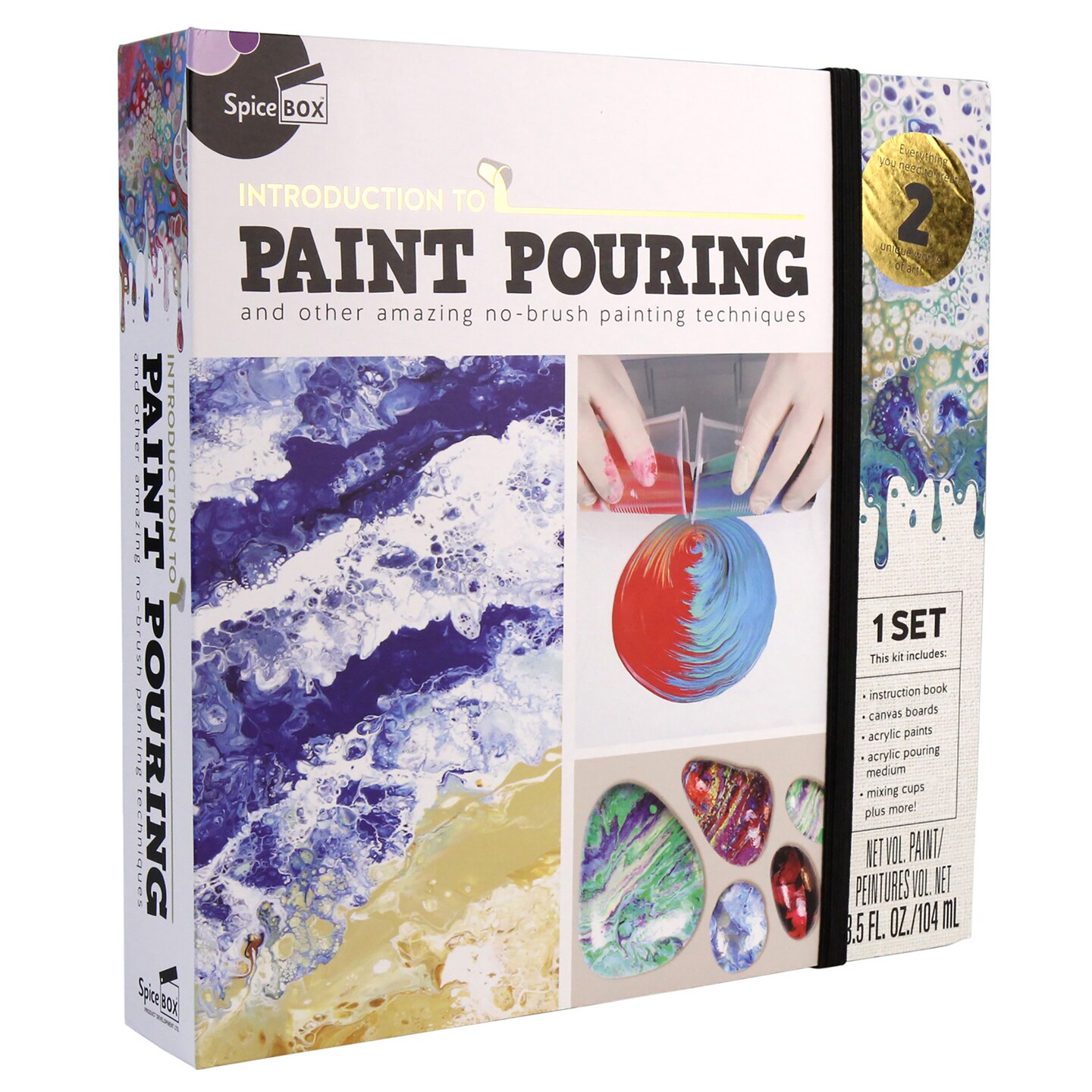 SpiceBox Introduction to Paint Pouring Kit - Unleash Your Creativity with Vibrant and Fluid Abstract Art