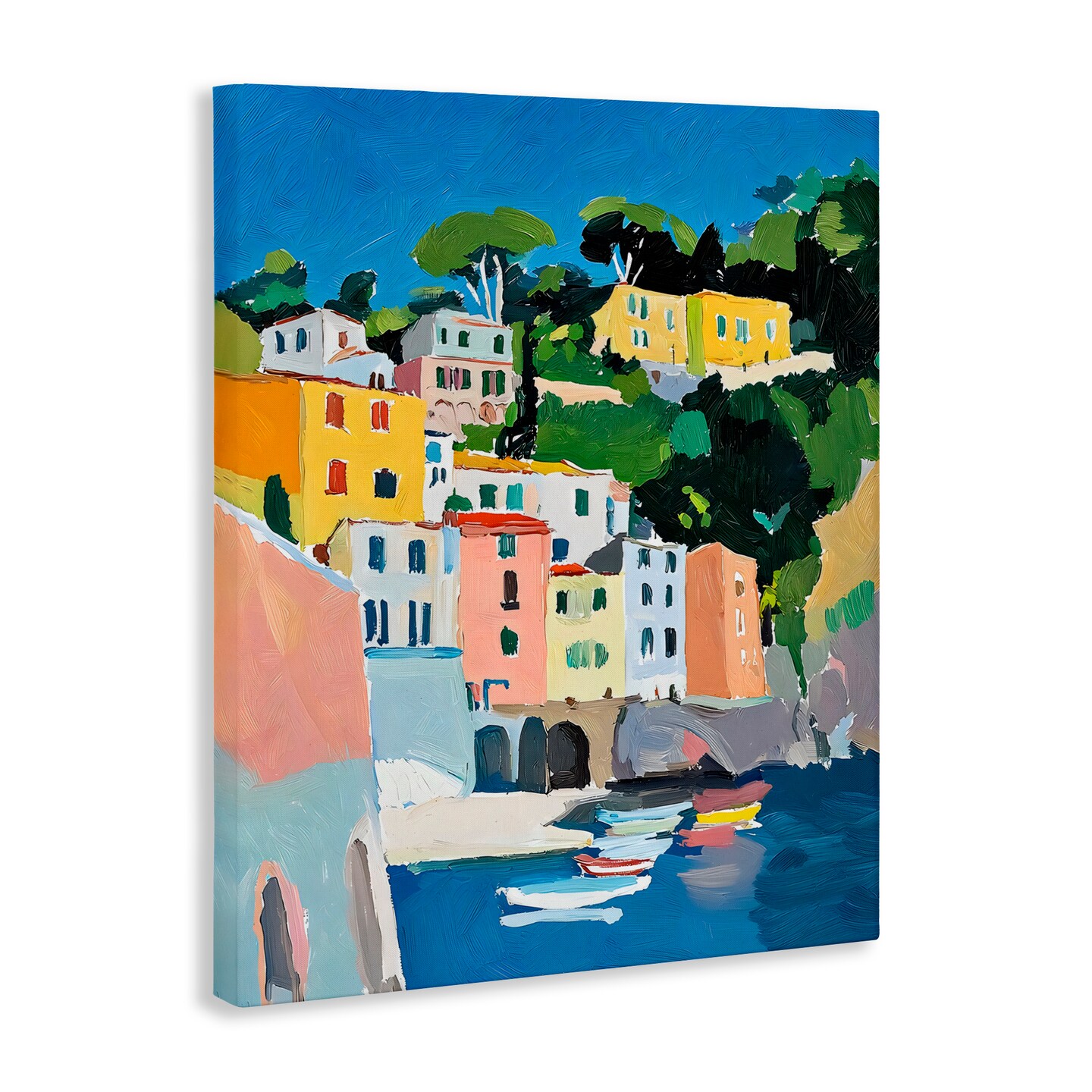 Stupell Industries Coastal Italian City Buildings Canvas, design by Riley B
