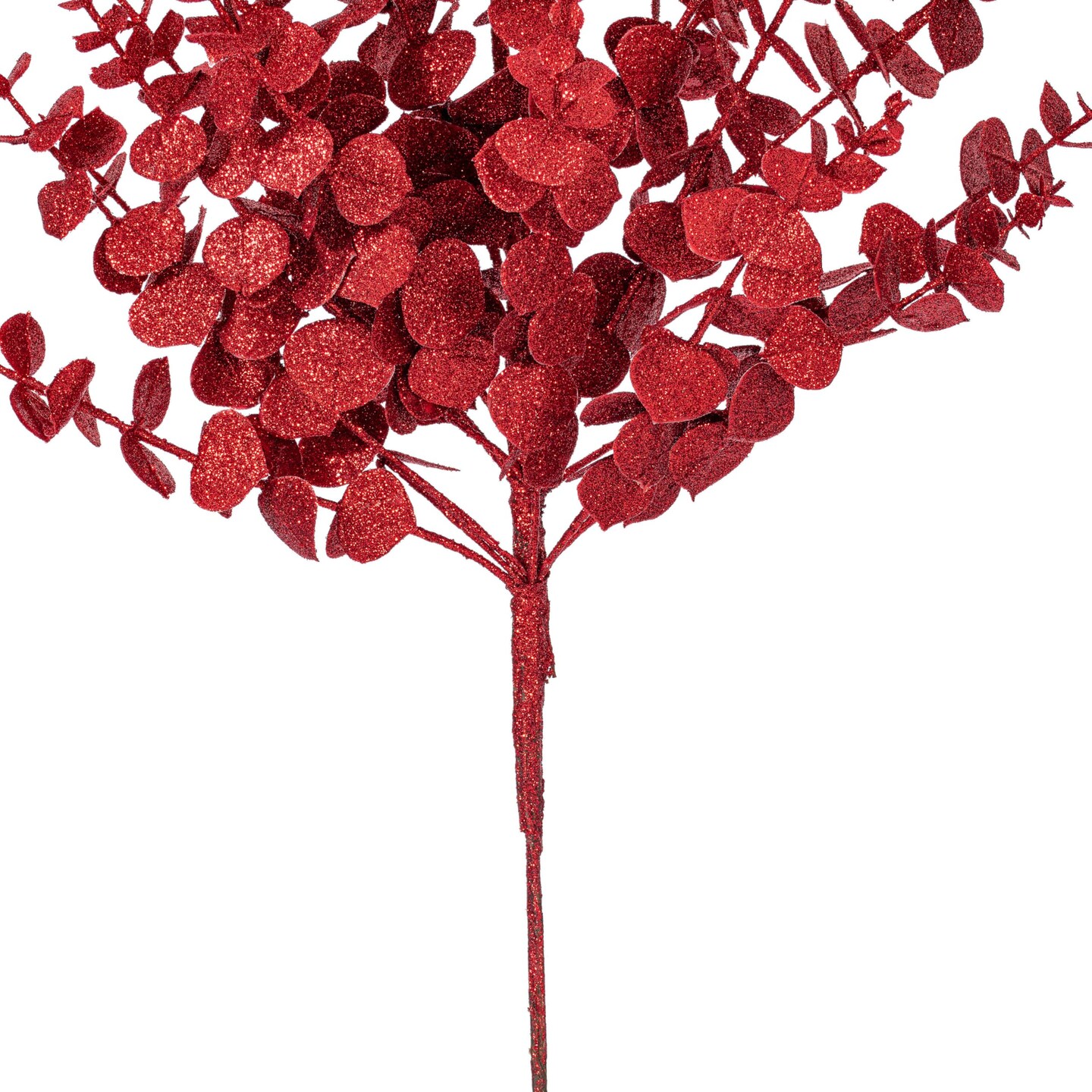 Vickerman 28" Red Artificial Eucalyptus Glitter Spray 2 per bag.