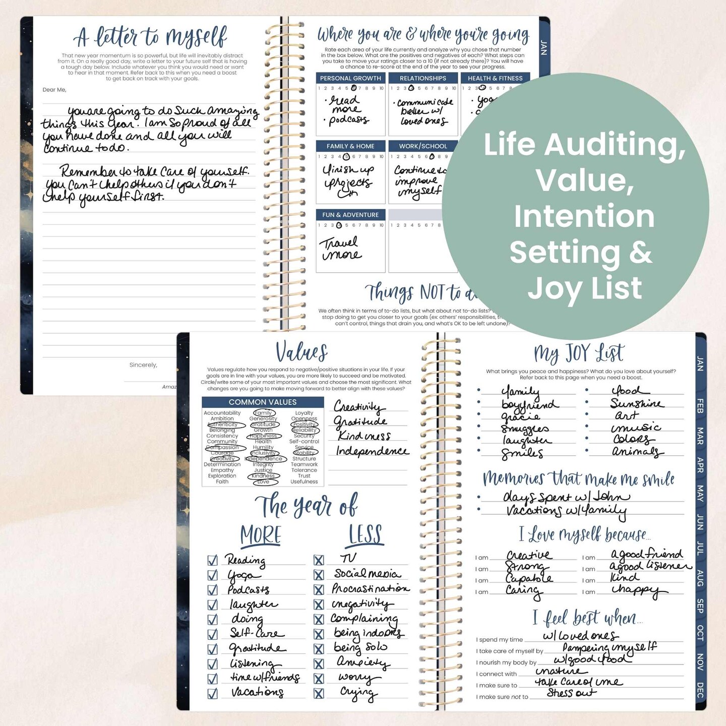 bloom daily planners 2026 Soft Cover Weekly &#x26; Monthly Planner, 5.5&#x22; x 8.25&#x22;, Midnight Sky