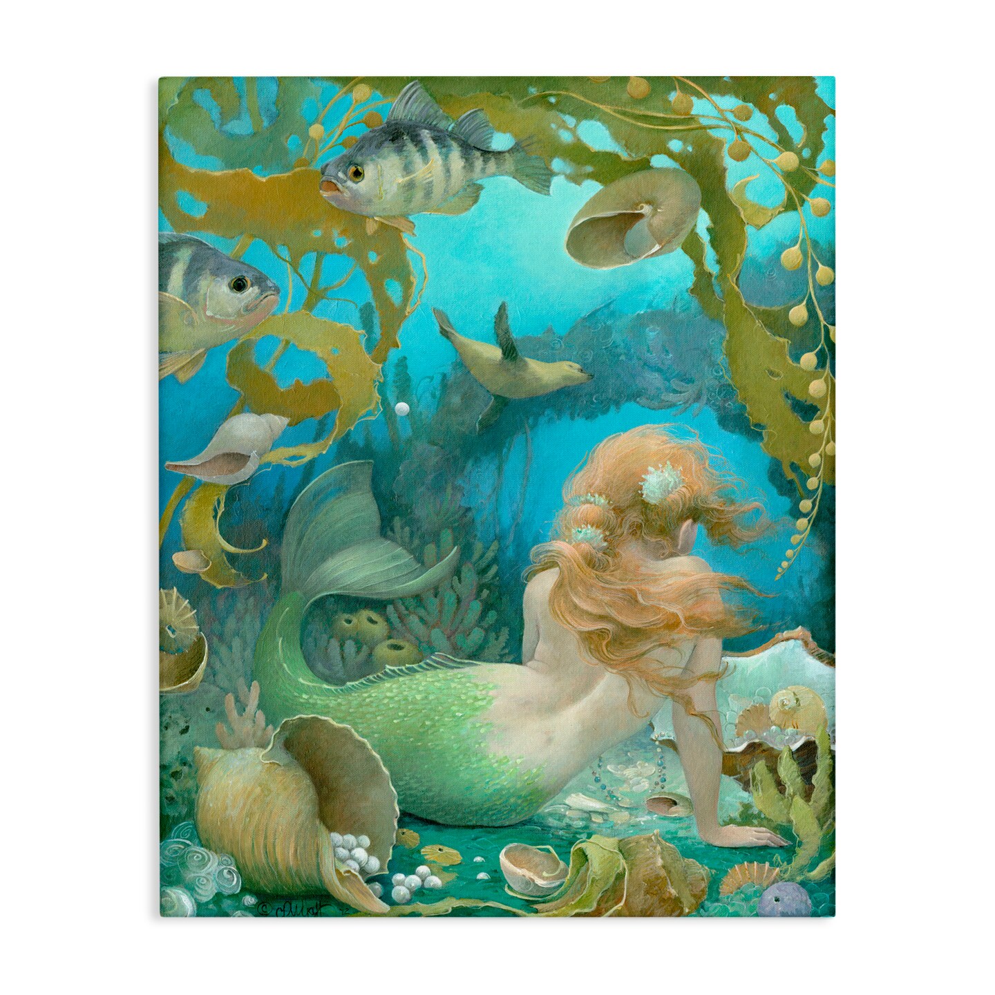 Stupell Industries Sea of Jewels Mermaid Portrait Canvas, design by Christina P. Wyatt