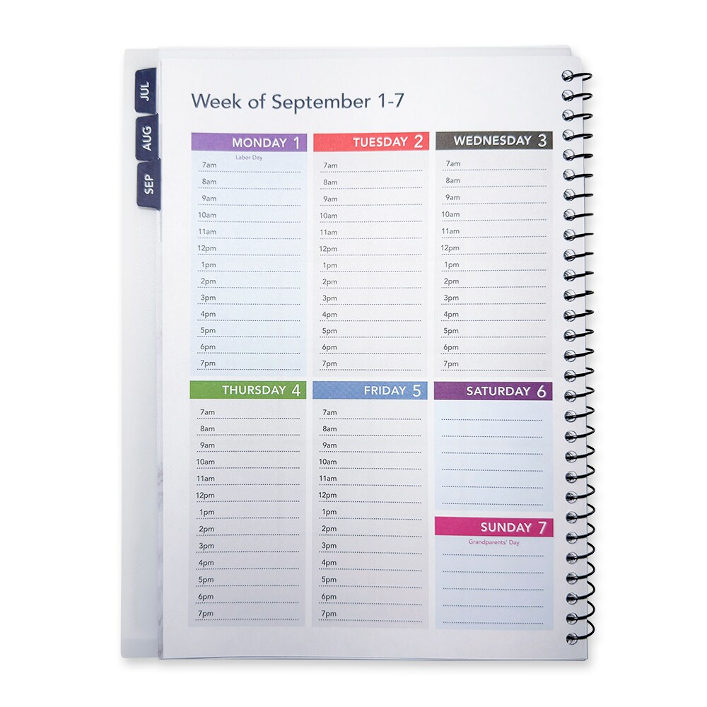 RE-FOCUS THE CREATIVE OFFICE 2025-2026 July through June Academic Calendar Planner – Weekly & Monthly Views with Time Slots | Durable & Portable Design