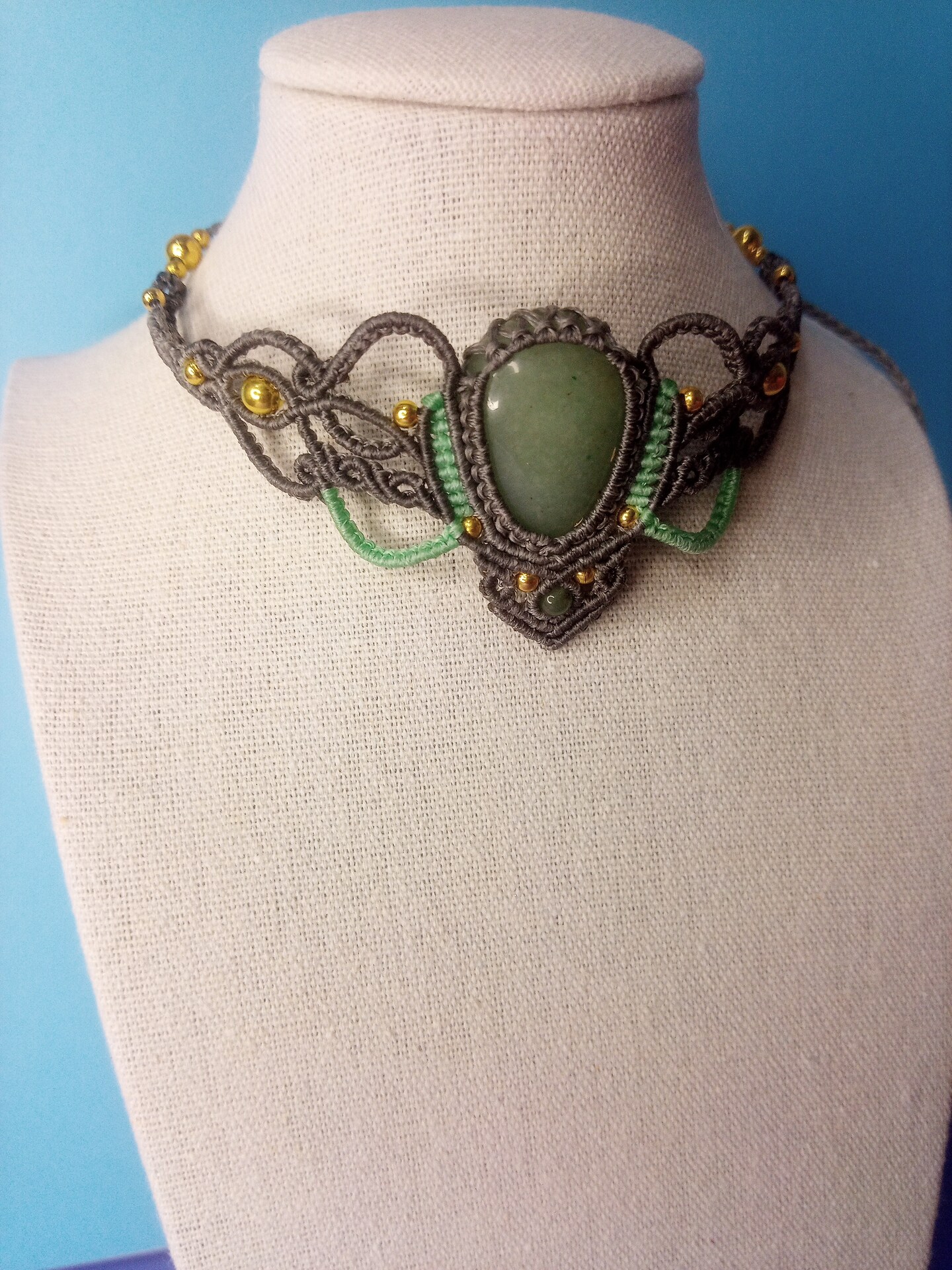 Handmade aventurine micro macrame choker | MakerPlace by Michaels