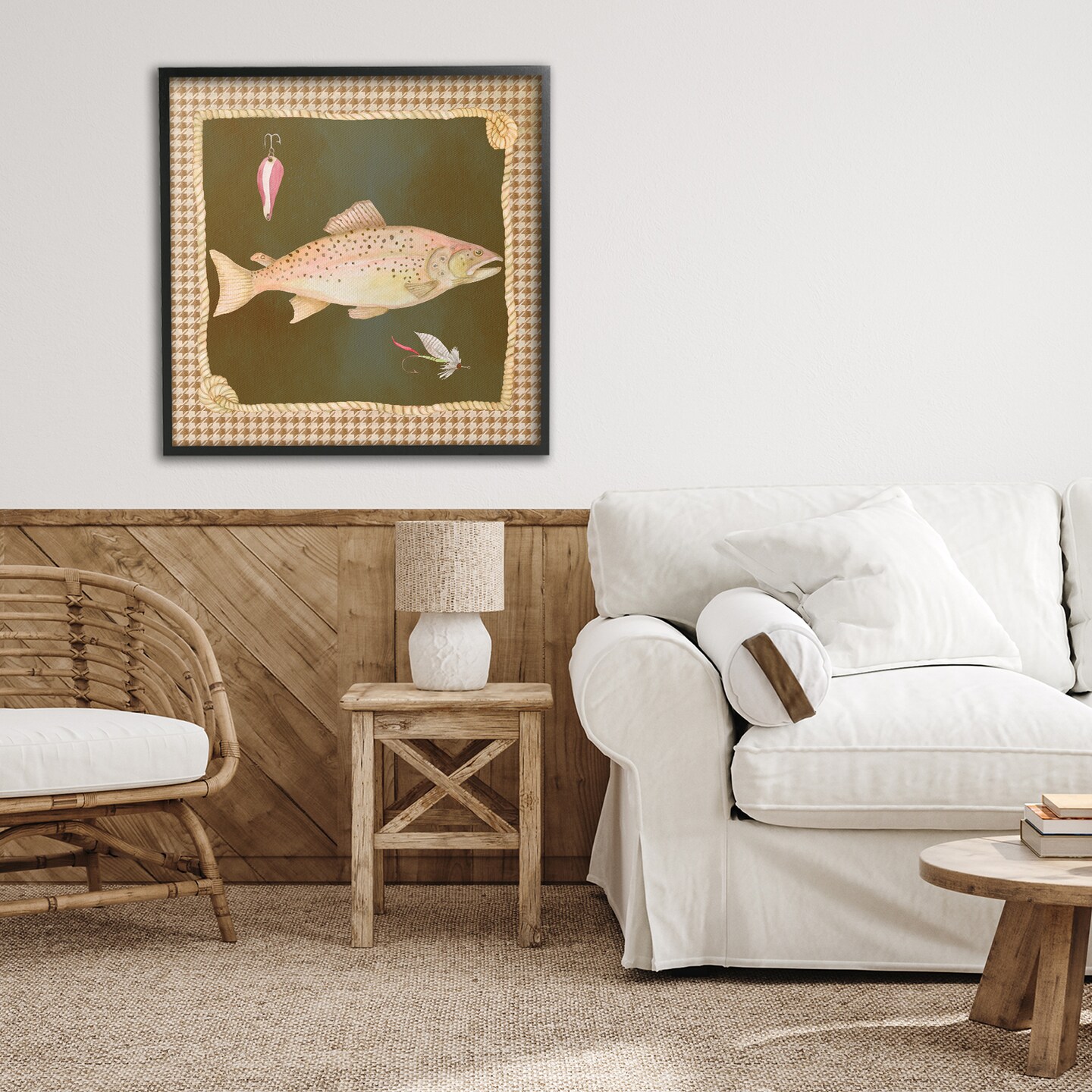 Stupell Industries Rustic Fishing Life Framed Giclee, design by Lee Ann Sanders