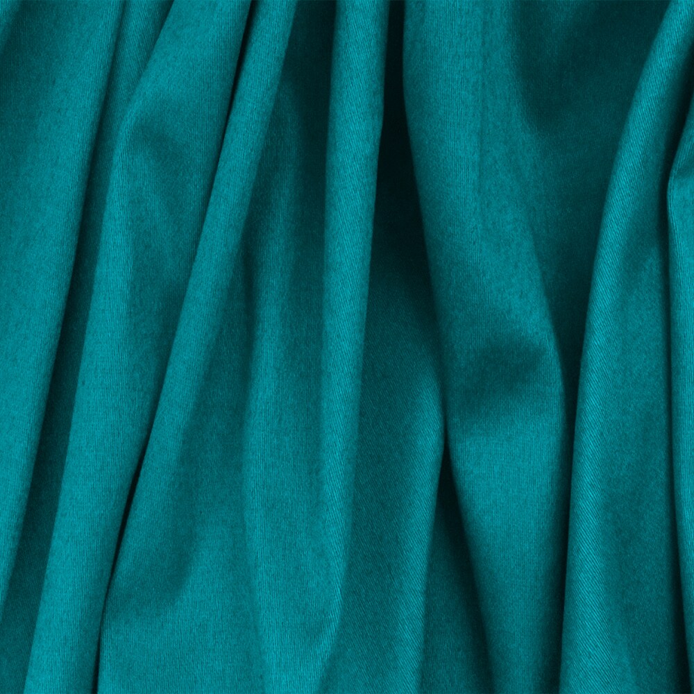 Jewel Tone Turquoise Solid Stretch Cotton Sateen Woven Fabric By the Yard