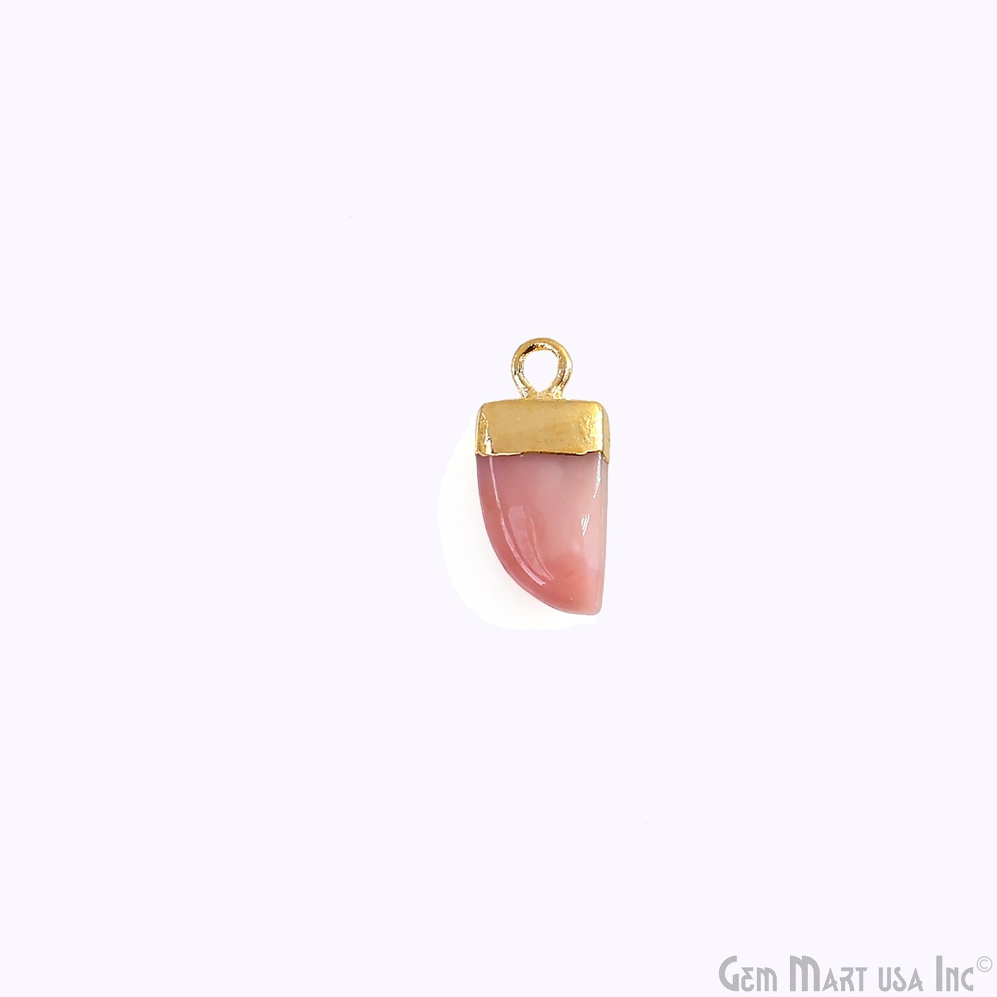 Tiger Nail Gemstone Pendant, Gold Electroplated Charm, 16x8mm Single Bail Gemstone Connector, GemMartUSA (50791)