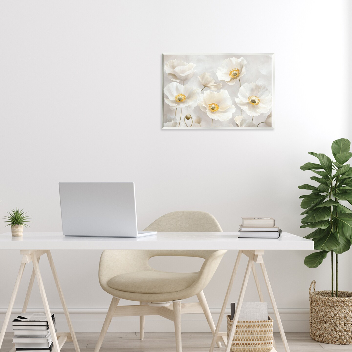 Stupell Industries Elegant White Floral Wall Plaque, design by Petal Prints Design