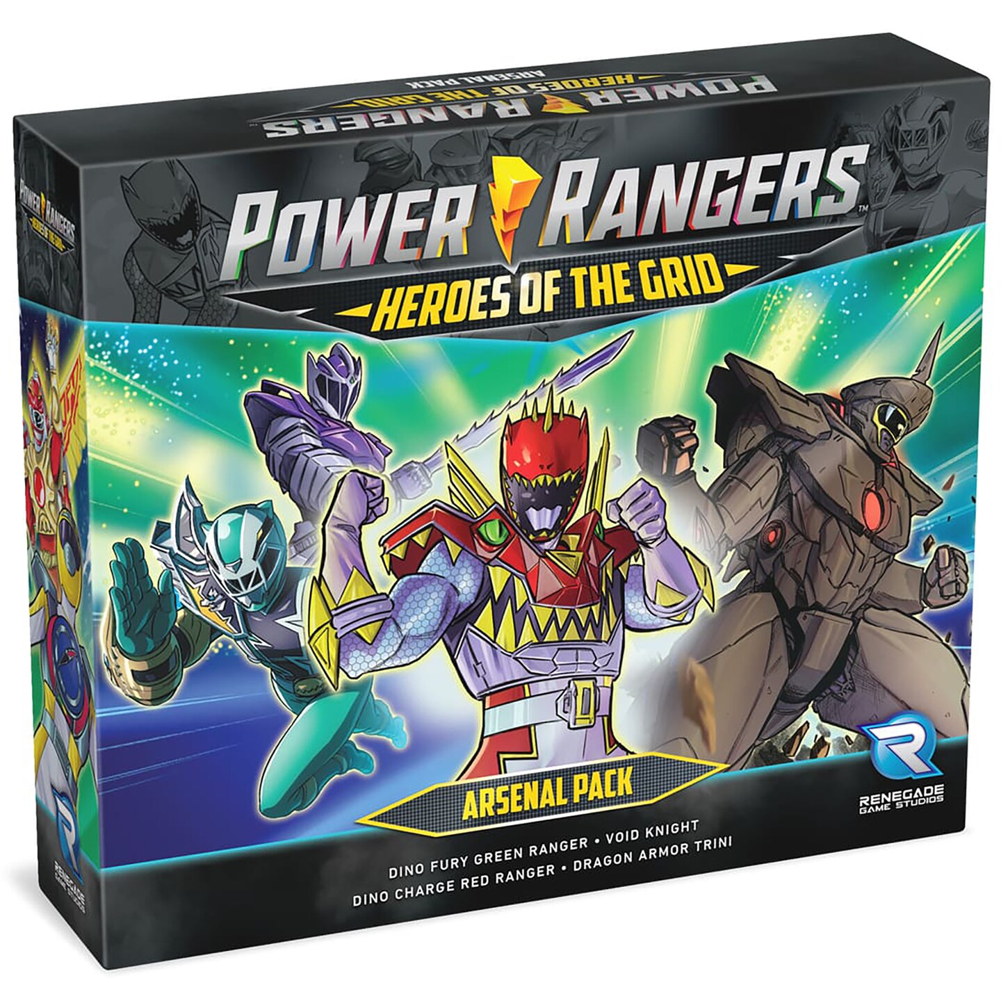 Renegade Game Studios: Power Rangers: Heroes of the Grid: Arsenal Pack - Expansion, Brand New Type Of Cards, Deck-Building Roleplaying Game