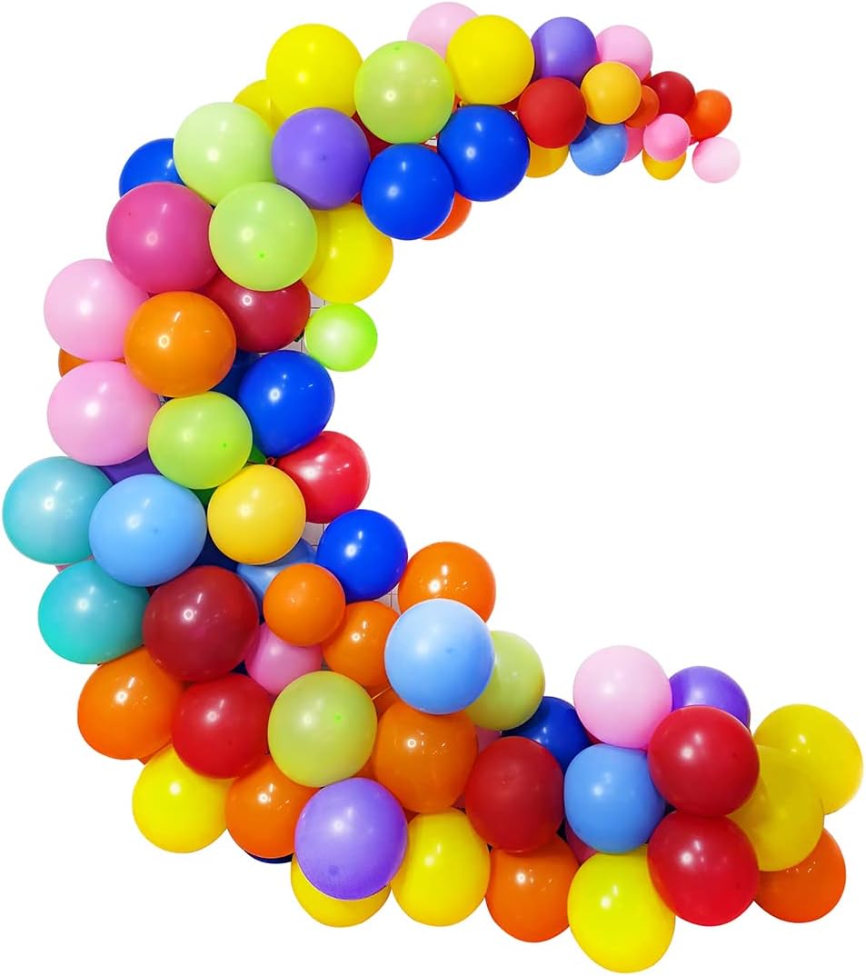 12inch Multicolor to Celebrate Latex Balloons (Red,orange,yellow,green,blue,pink,purple)