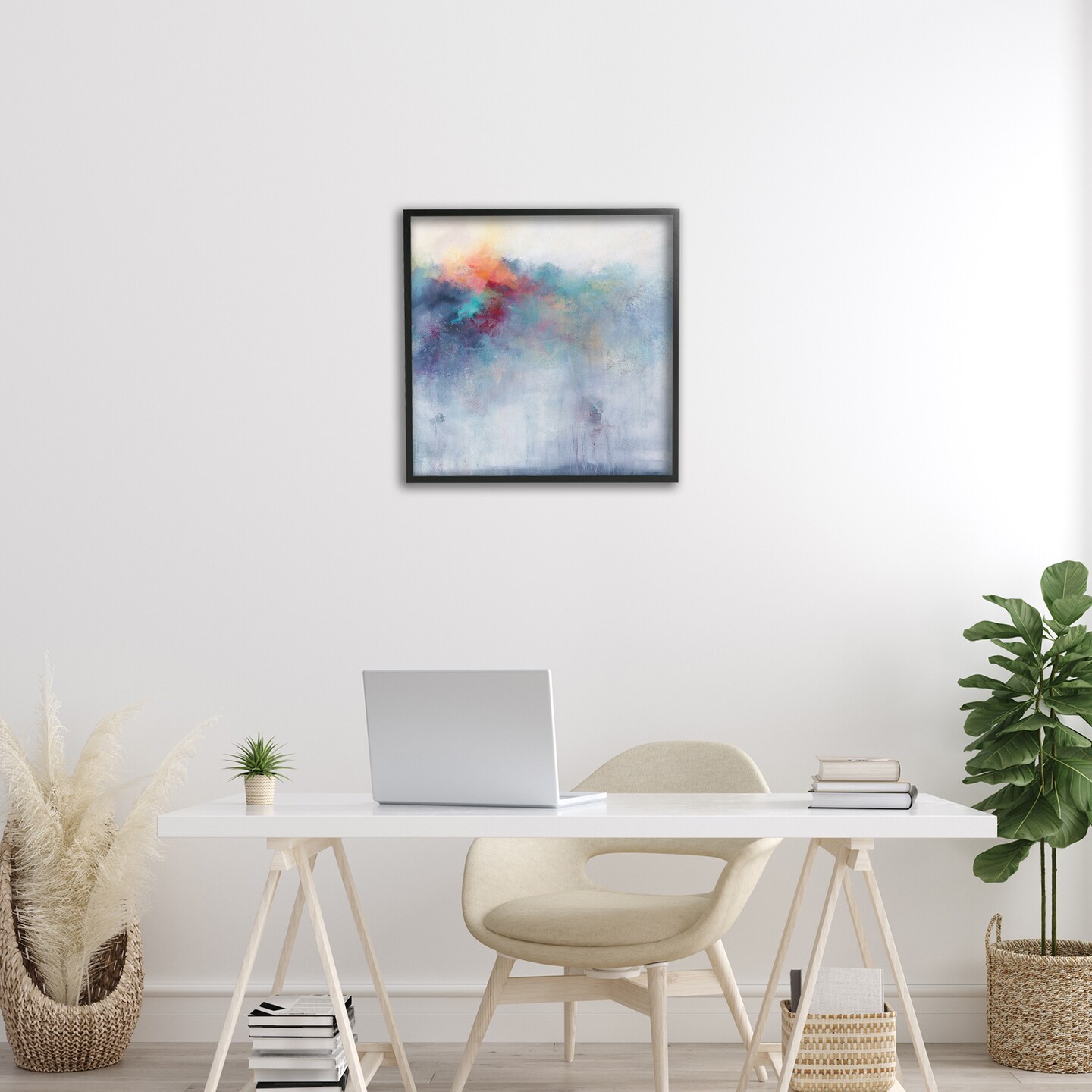 Stupell Industries Colorful Cascade Abstract Framed Giclee, design by Karen Hale