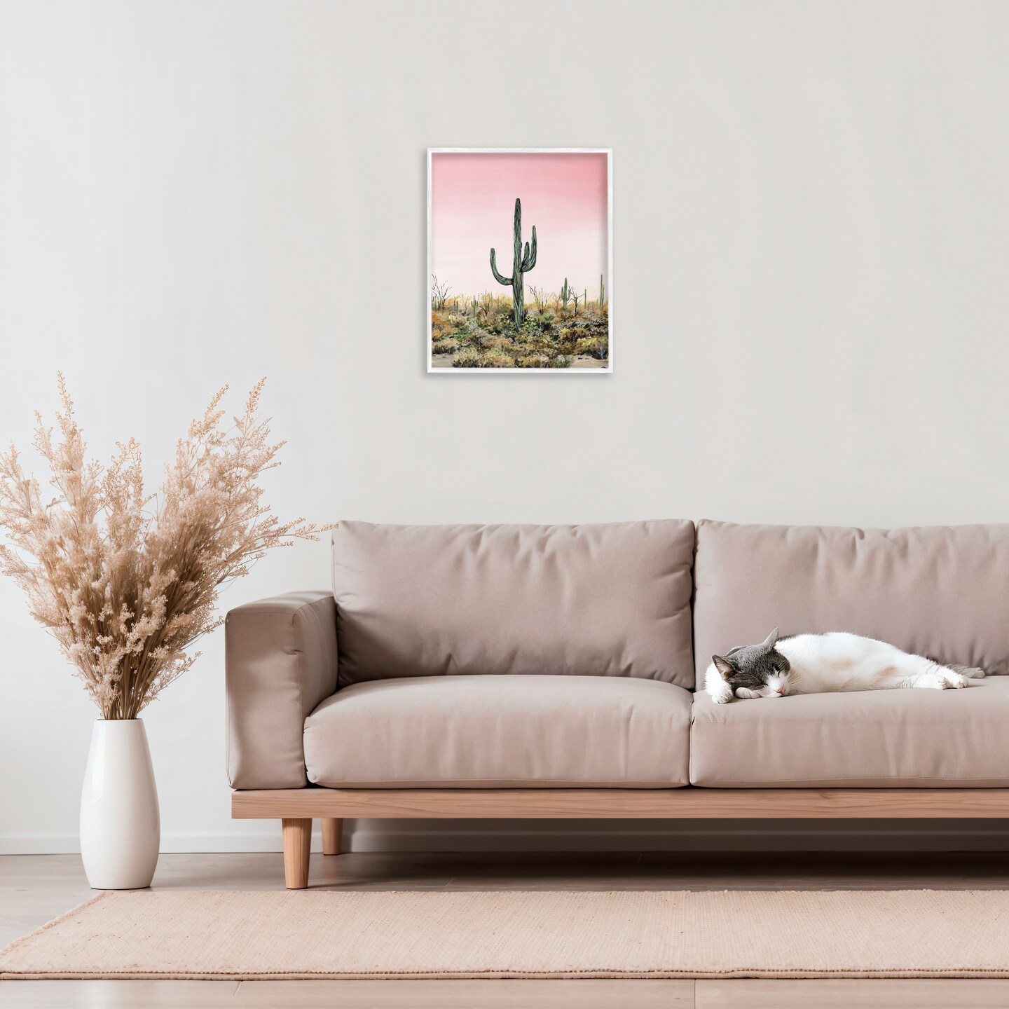 Stupell Industries Saguaro Glow Cactus Framed Giclee, design by Georgie Harrison
