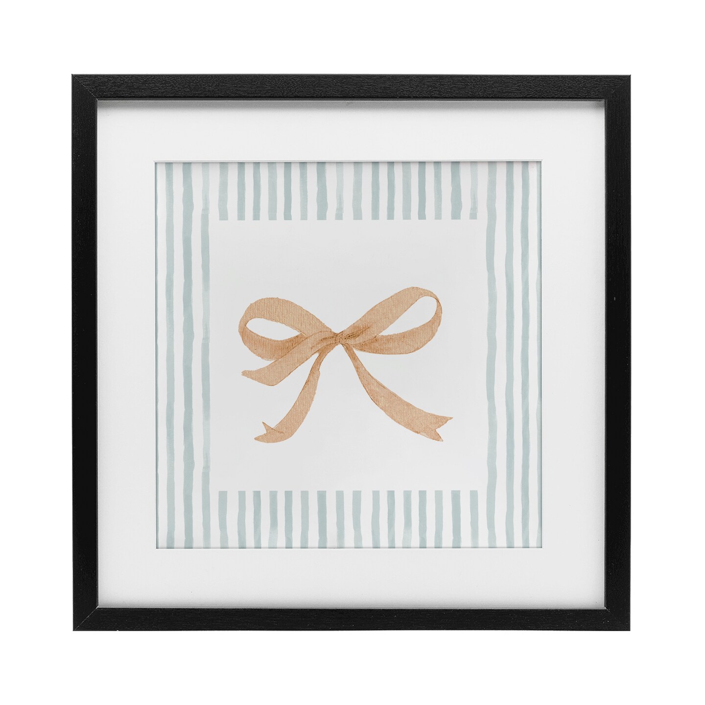 Stupell Industries Chic Bow with Striped Border Framed Print Under Glass, design by PATRICIA PINTO