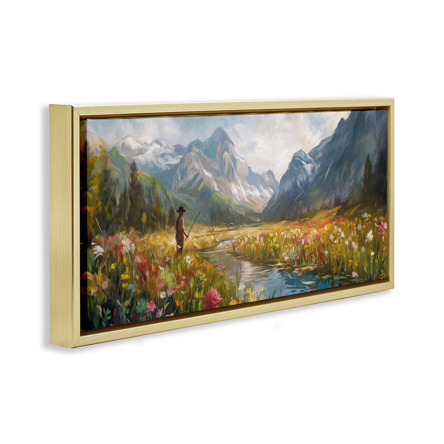 Stupell Industries Fishing Heaven Between Mountains Floating Frame, design by Ramona Murdock