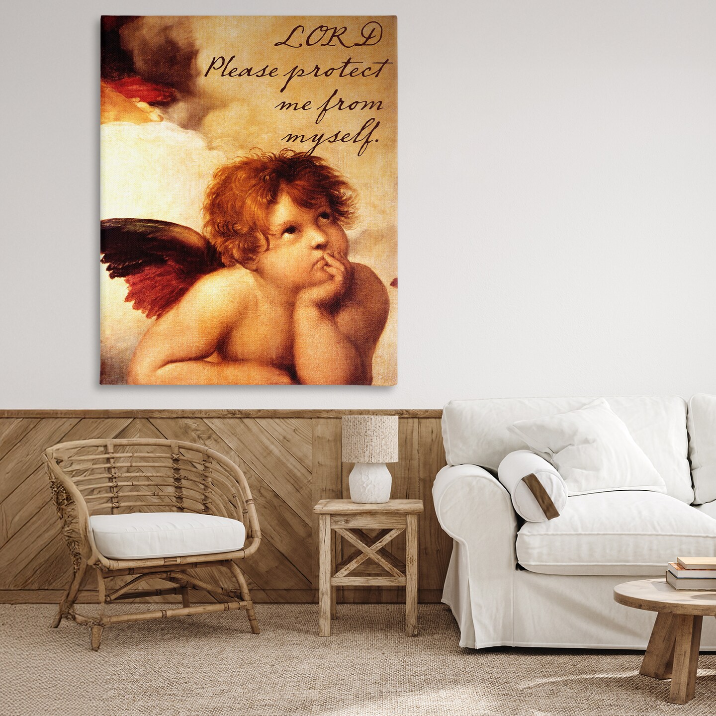 Stupell Industries Lord Protect Me with Cherub Canvas, design by Sophie 6