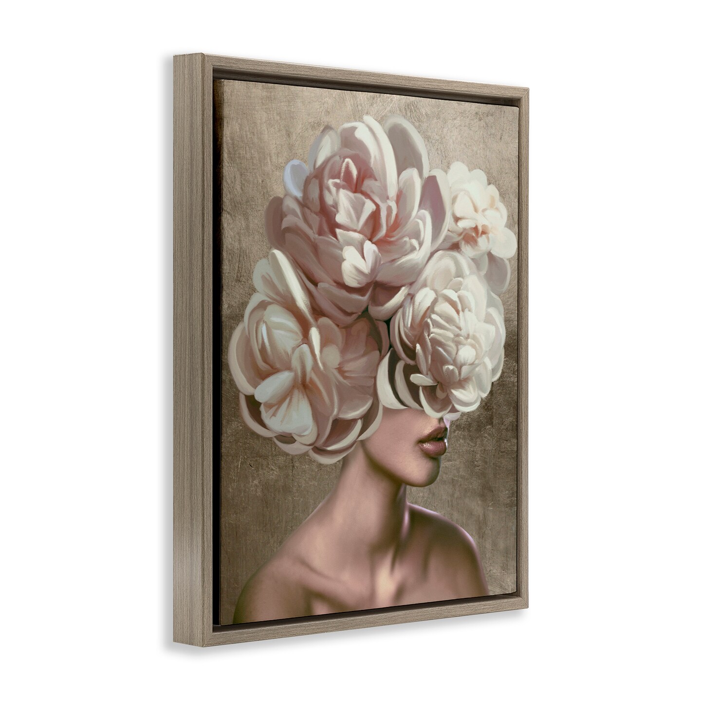 Stupell Industries Surreal Female with Flowers Floating Frame, design by Anna Lischenko