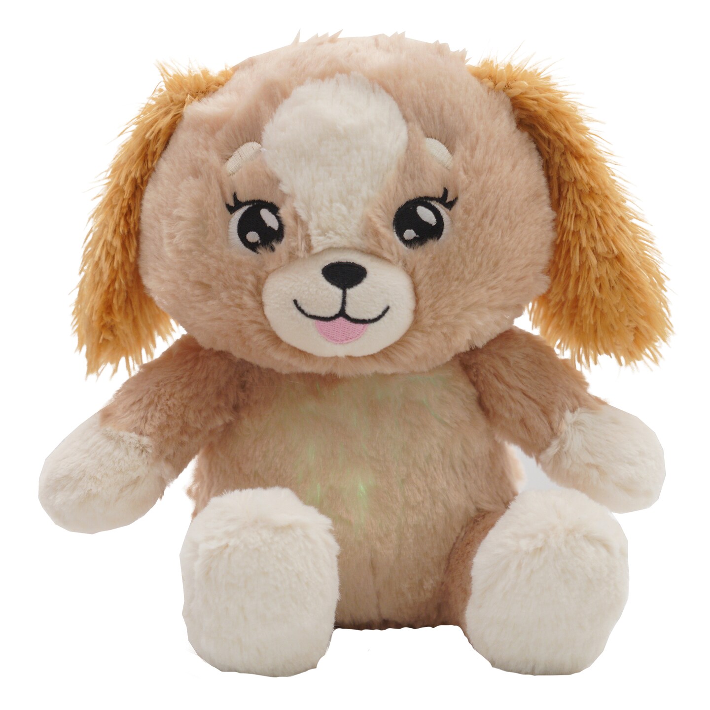 Happy Nappers: Lullabrites Brown Dog - Musical Light Up Bedtime Plush - Plays 3 Lullabies, Soft Stuffed Animal, Day & Night Soothing Toy, Kids
