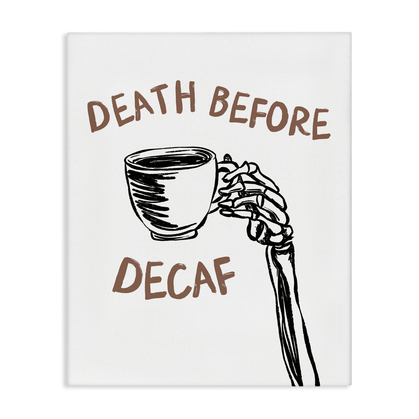 Stupell Industries Death Before Decaf Skeleton Canvas, design by JJ Design House LLC