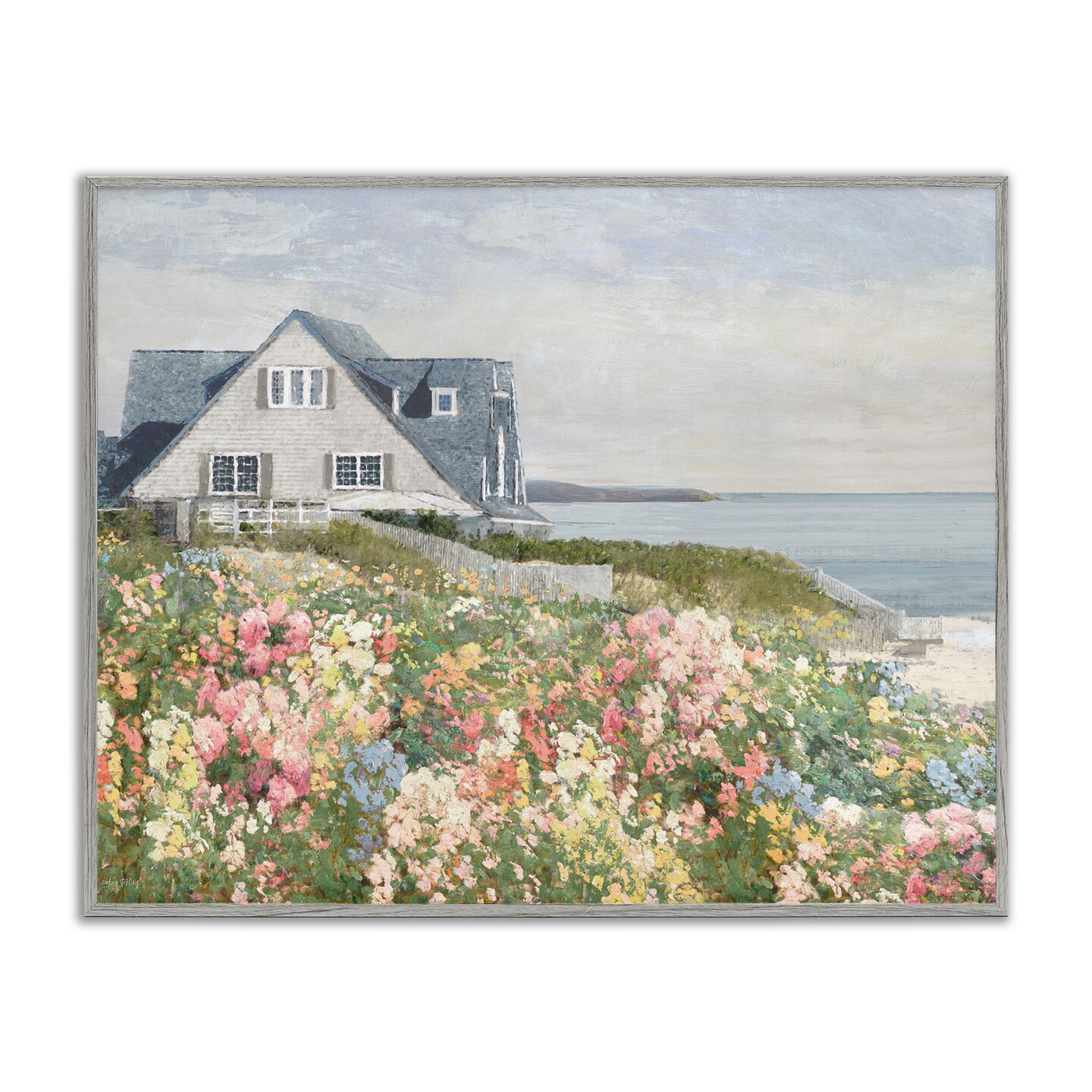 Stupell Industries Coastal Cottage Meadow Framed Giclee Design by Amber Sterling