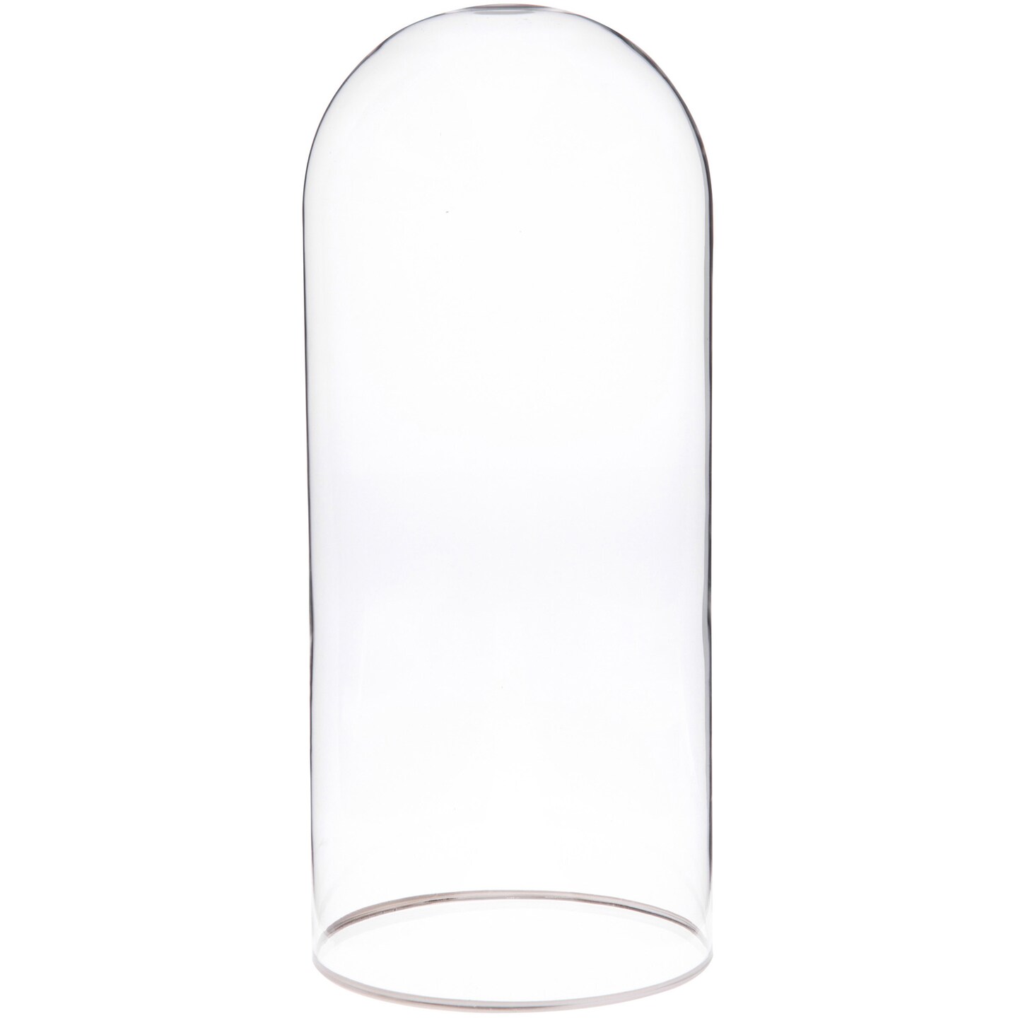 Plymor 5.5" x 13" Glass Display Dome Cloche with Silver Rim (no Base)