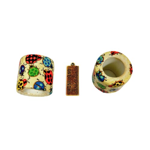 Huge Vintage Ceramic Beetle Beads (B705) 2x